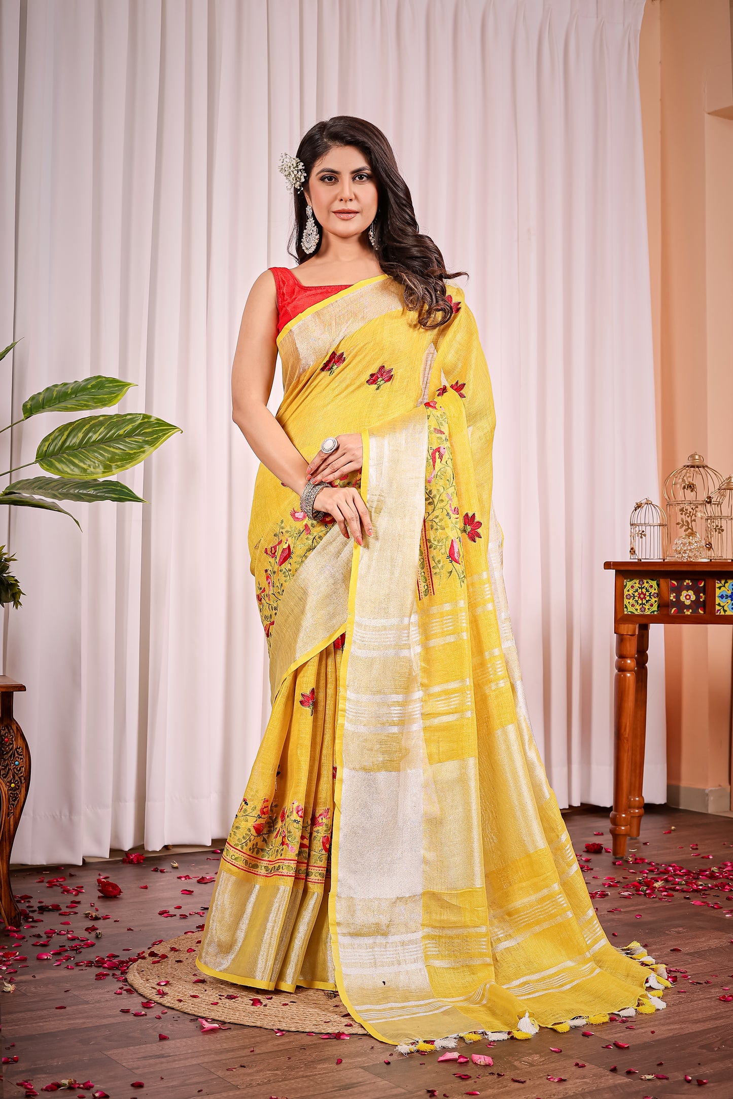 K A V E R I || Pure Linen Saree