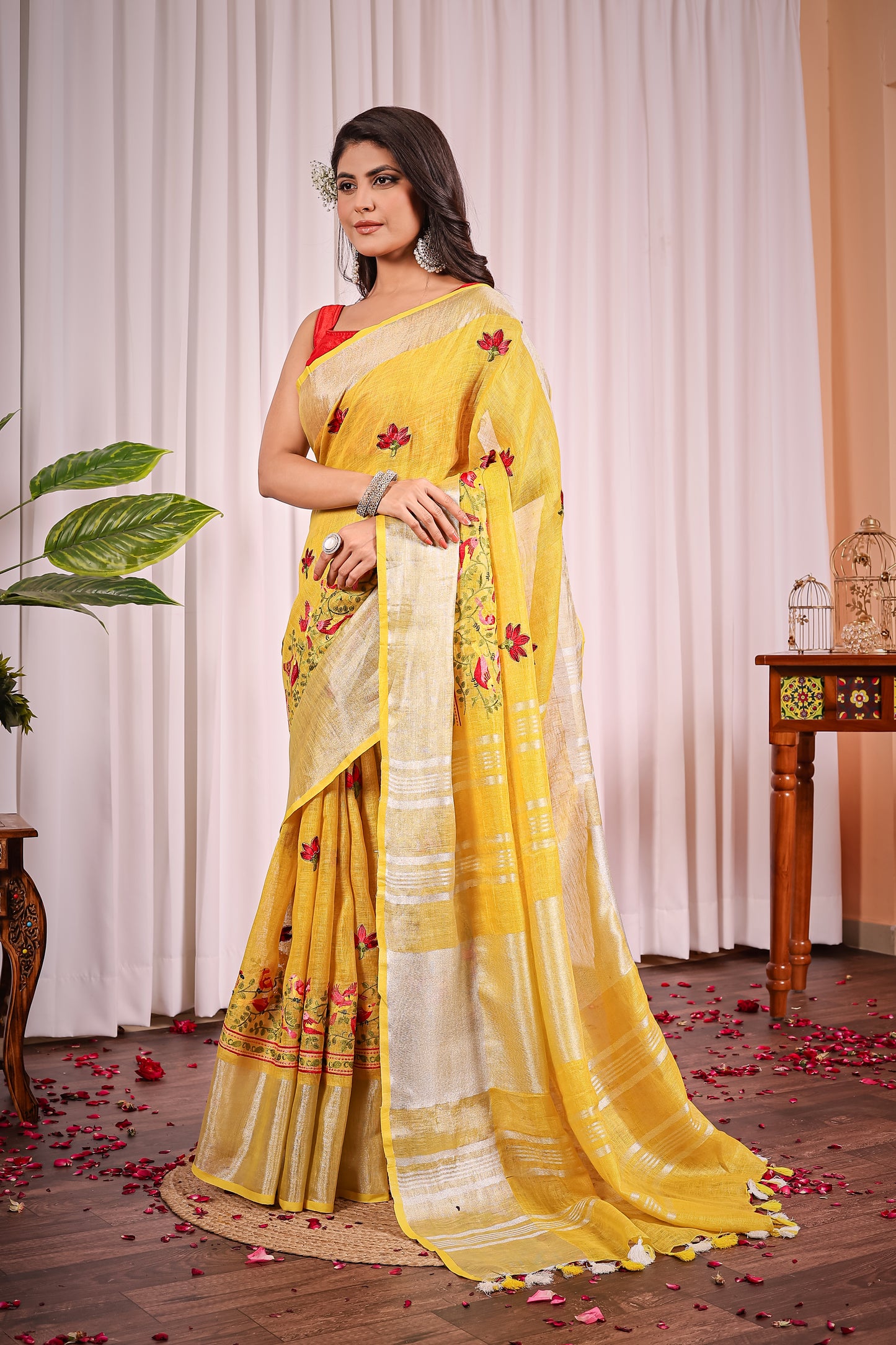 K A V E R I || Pure Linen Saree