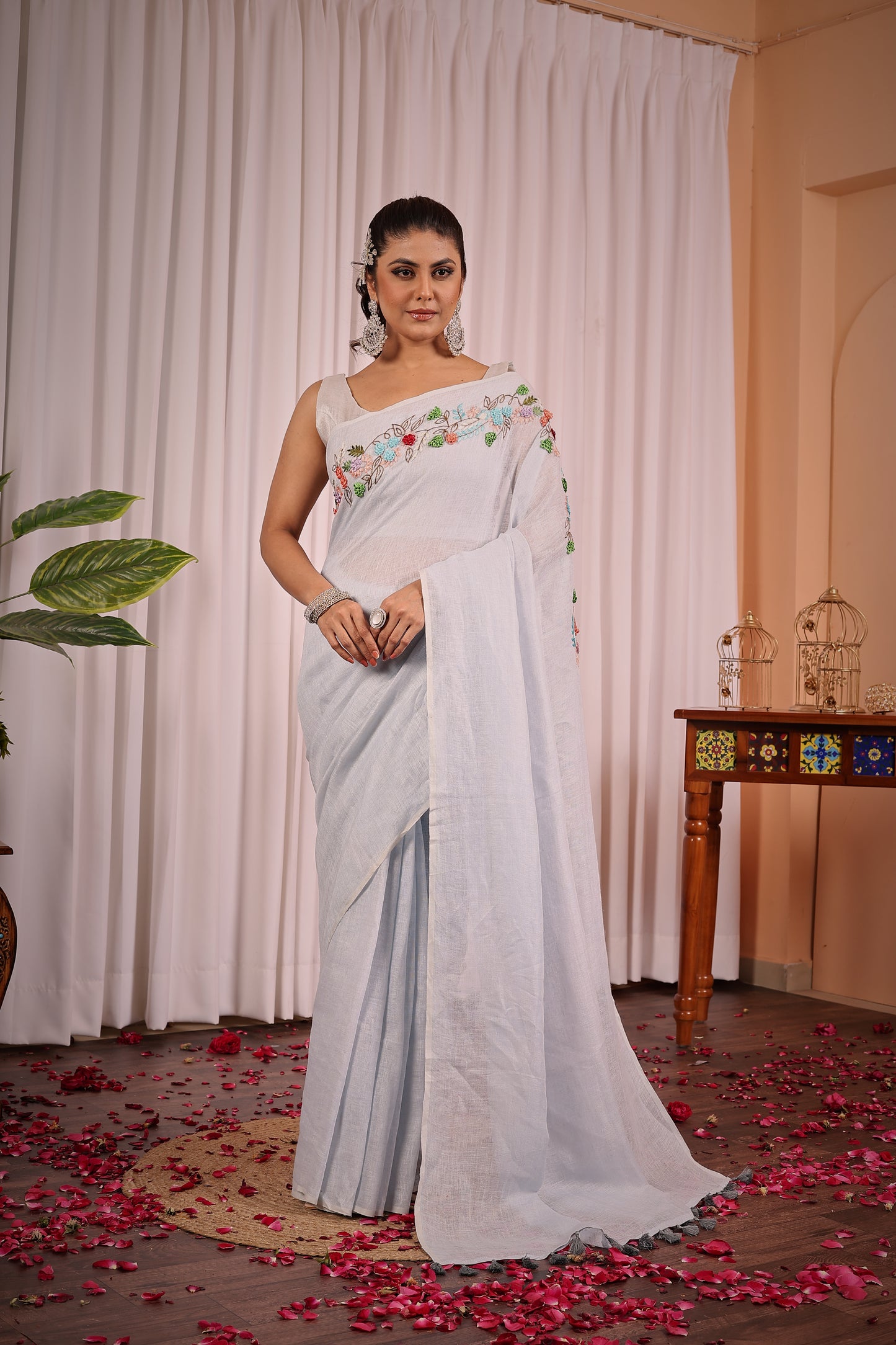 V R U N D A || Pure Linen Saree