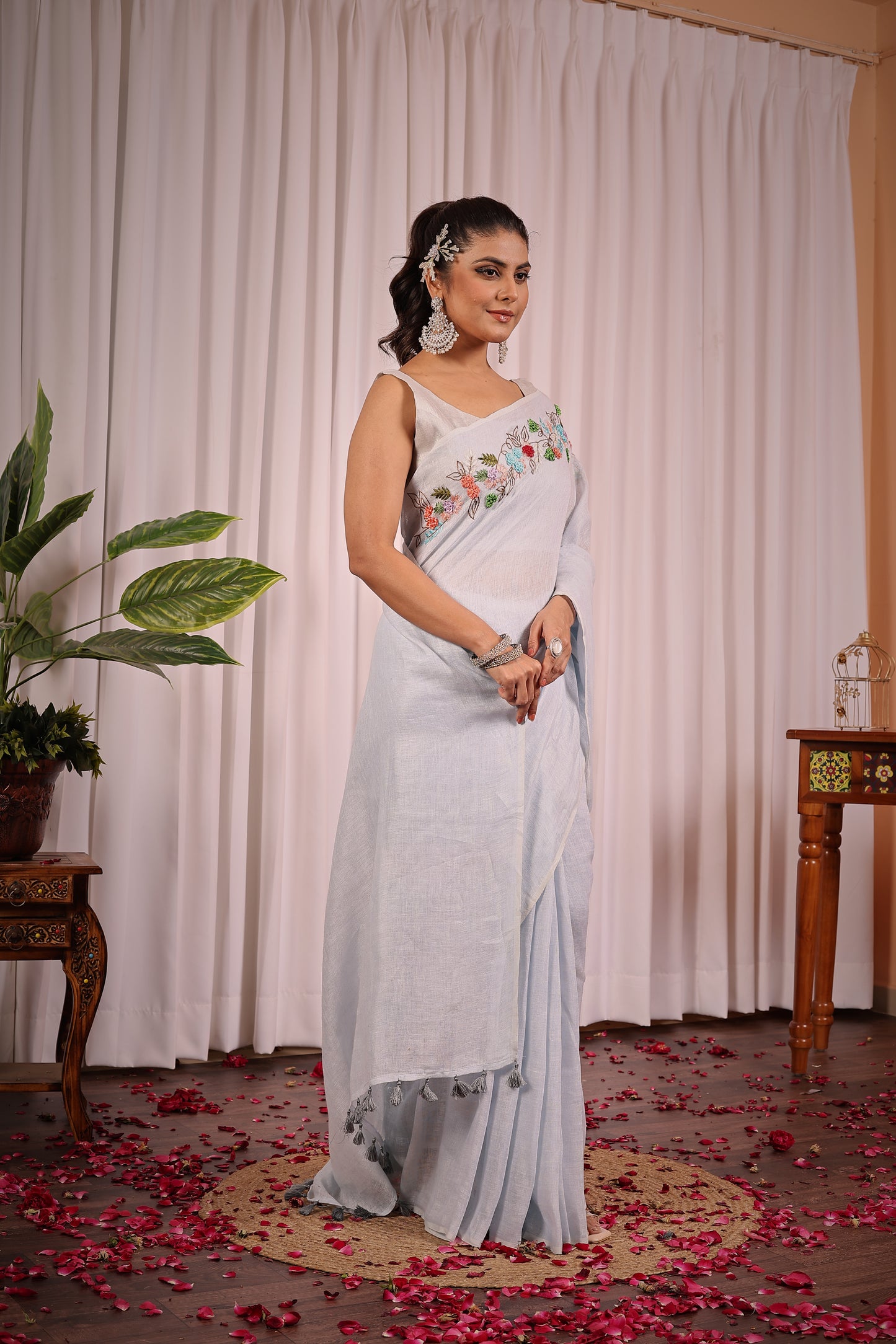 V R U N D A || Pure Linen Saree