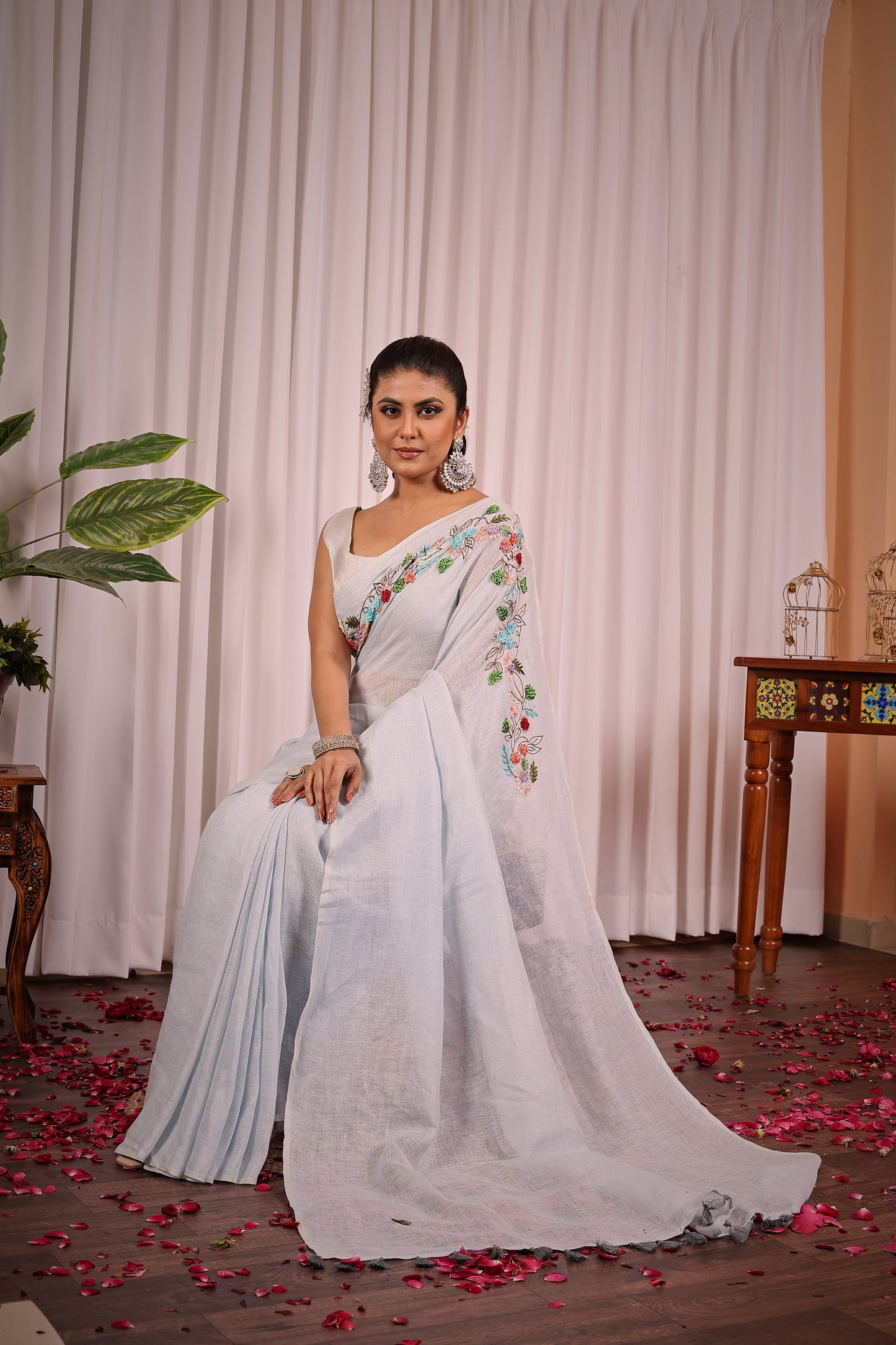 V R U N D A || Pure Linen Saree