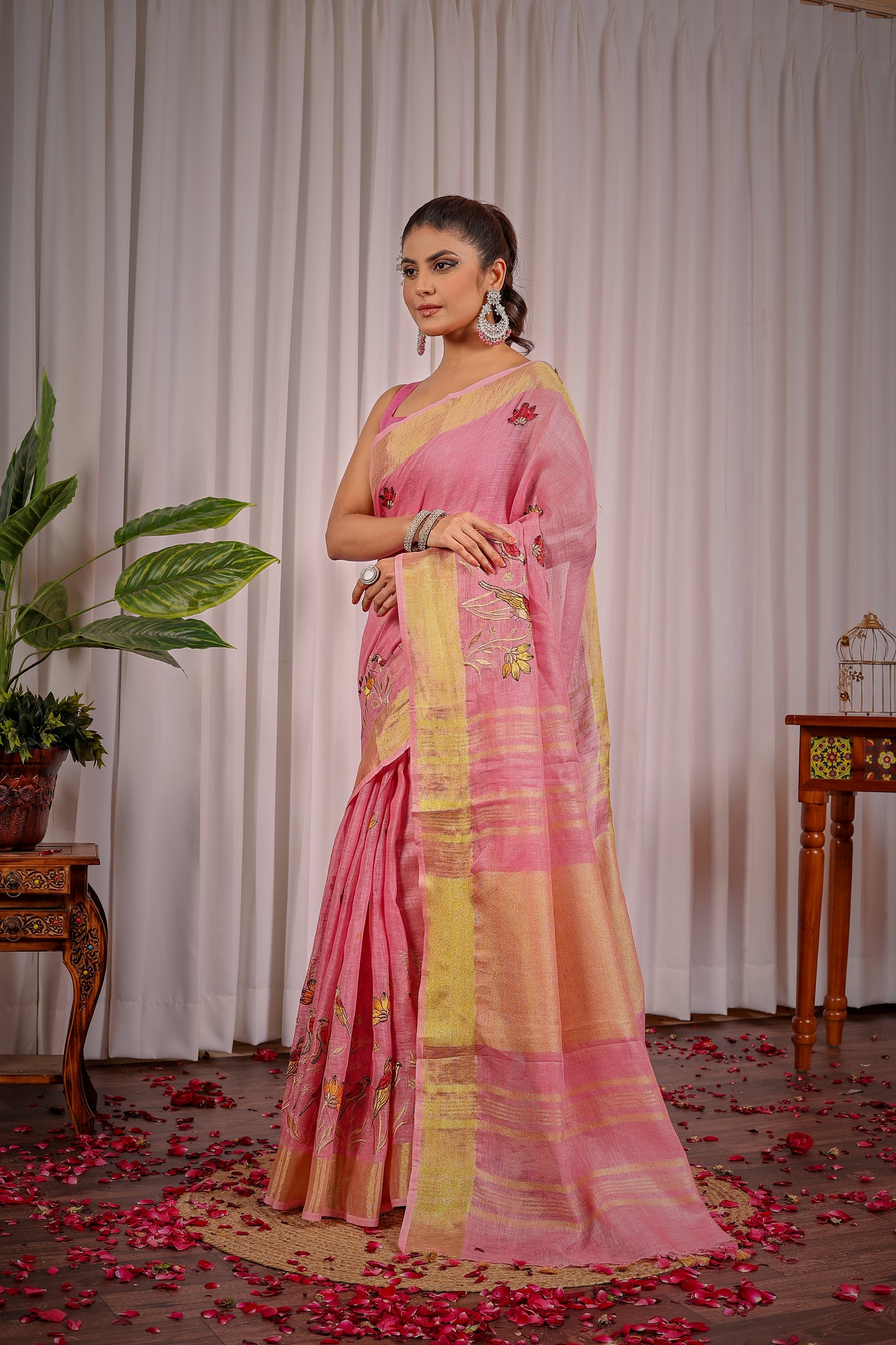 R E E V A || Pure Linen Saree