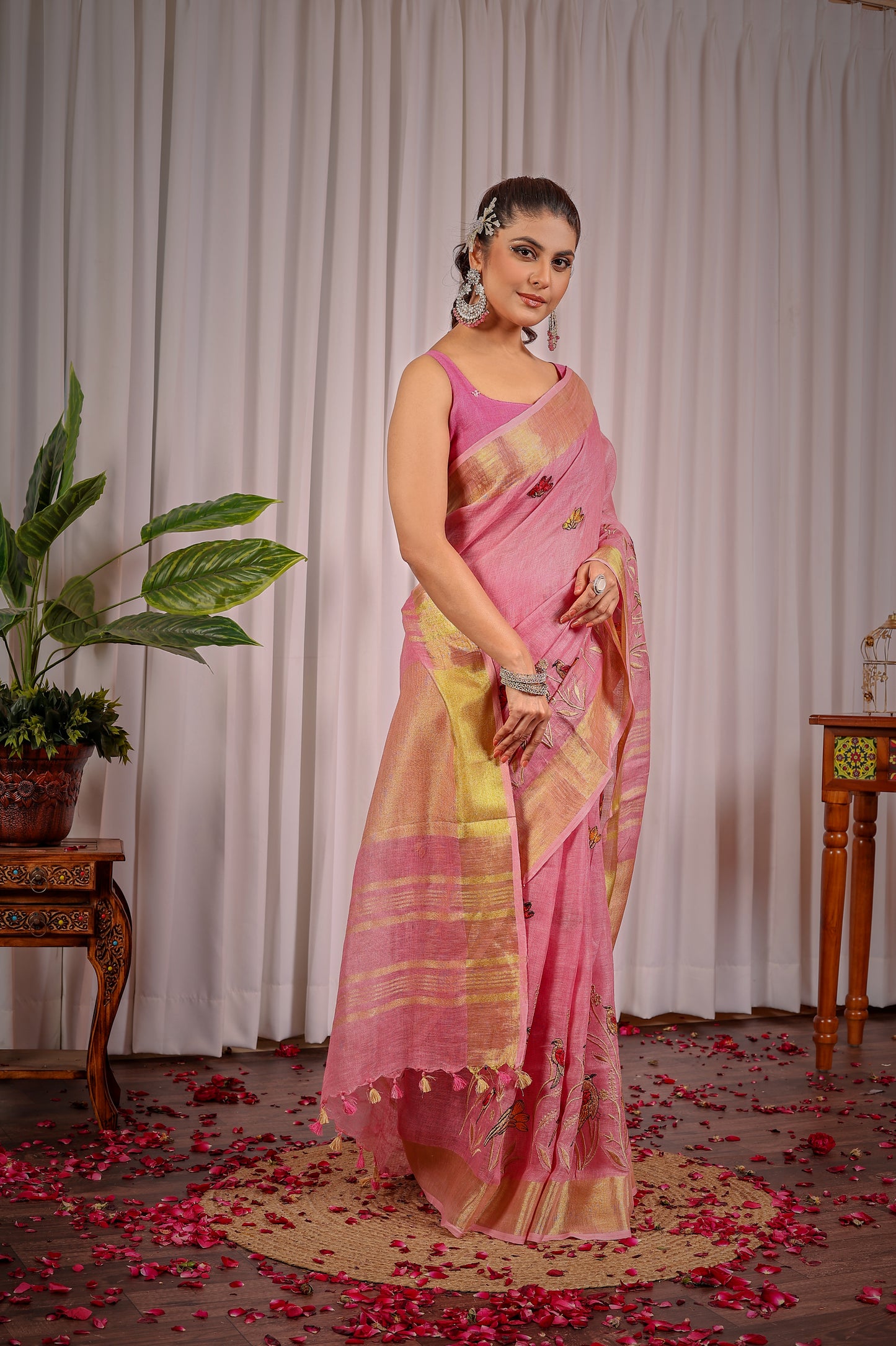 R E E V A || Pure Linen Saree