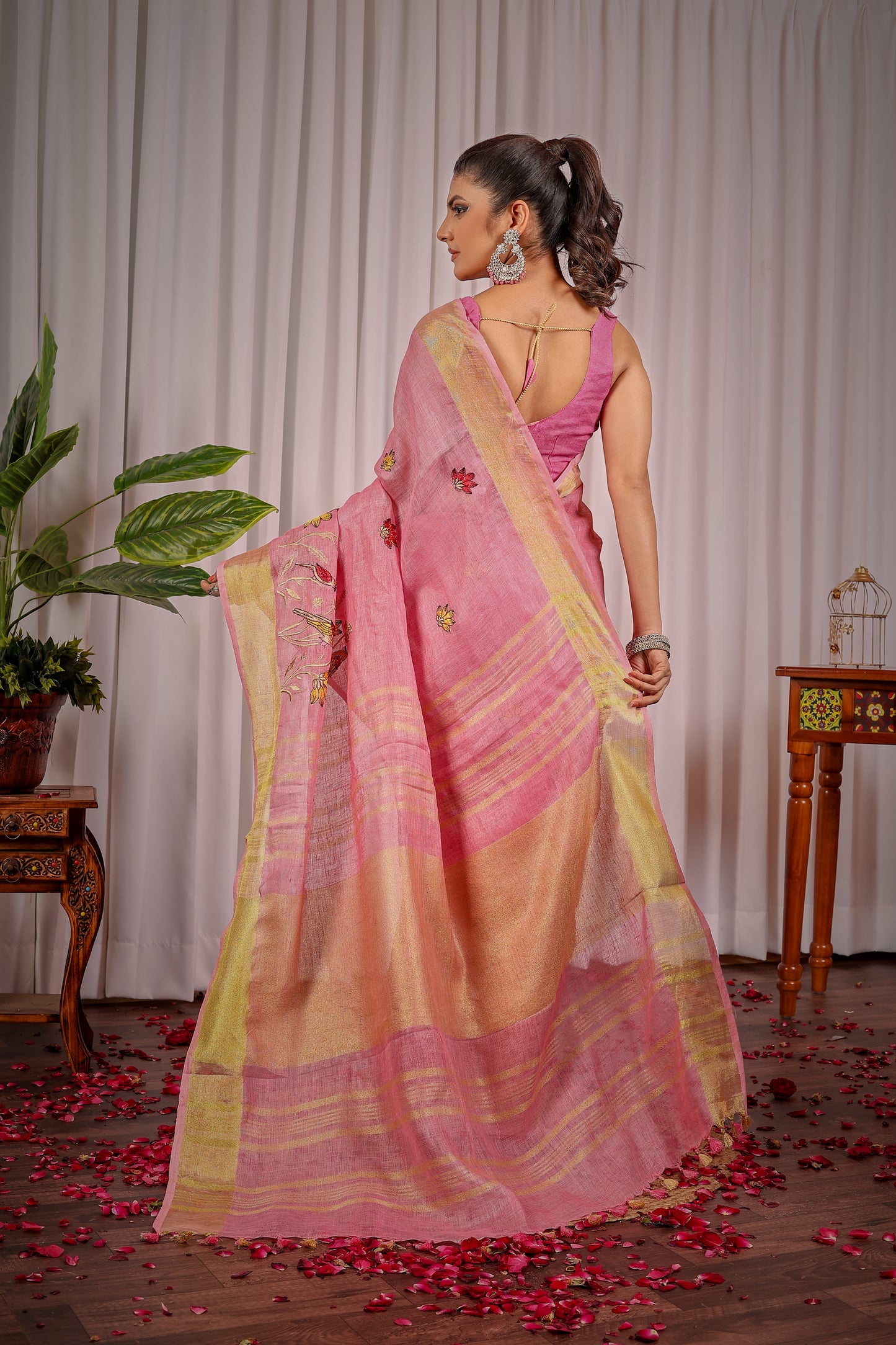 R E E V A || Pure Linen Saree