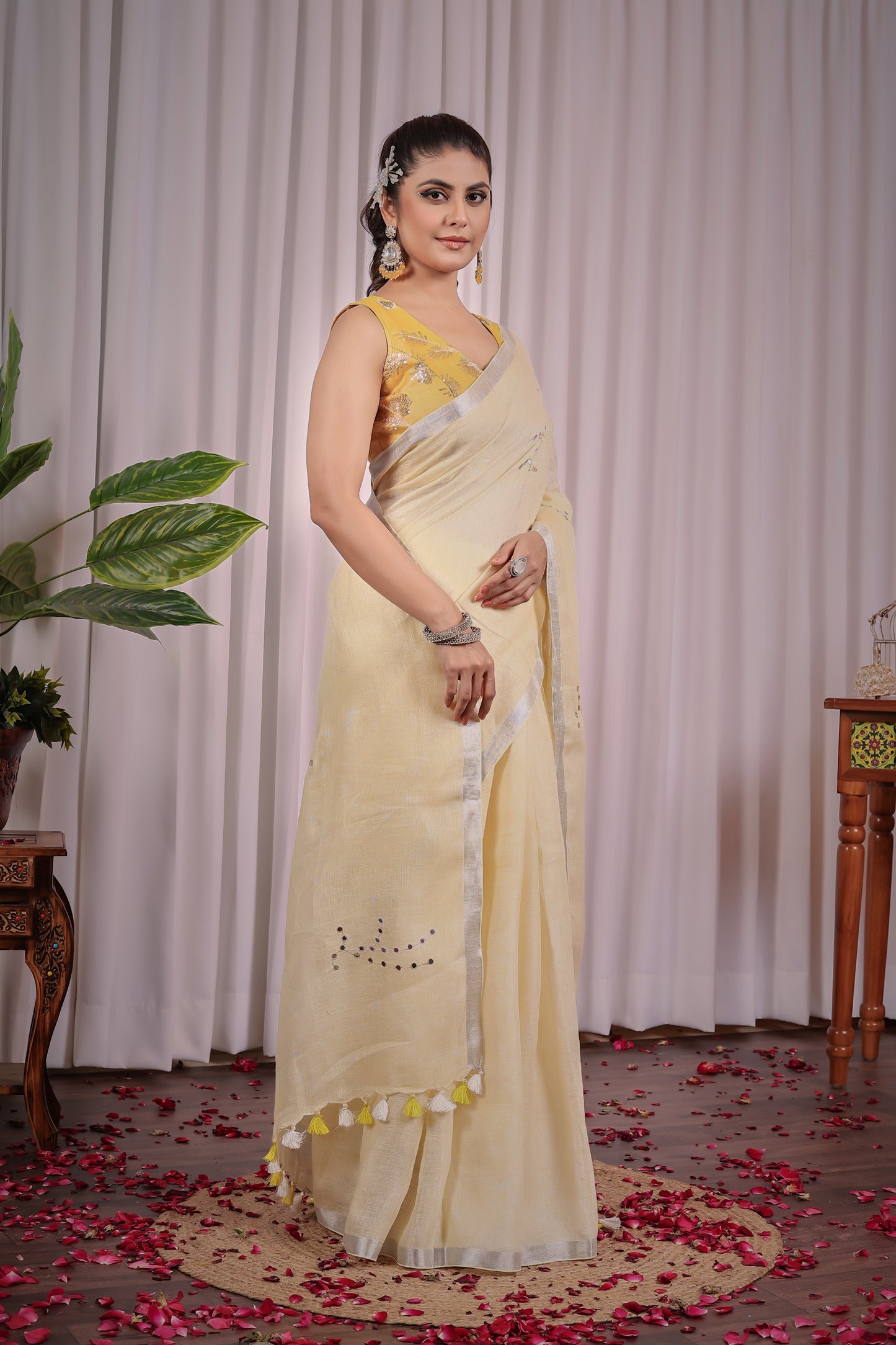 S A N G A M || Pure Linen Saree