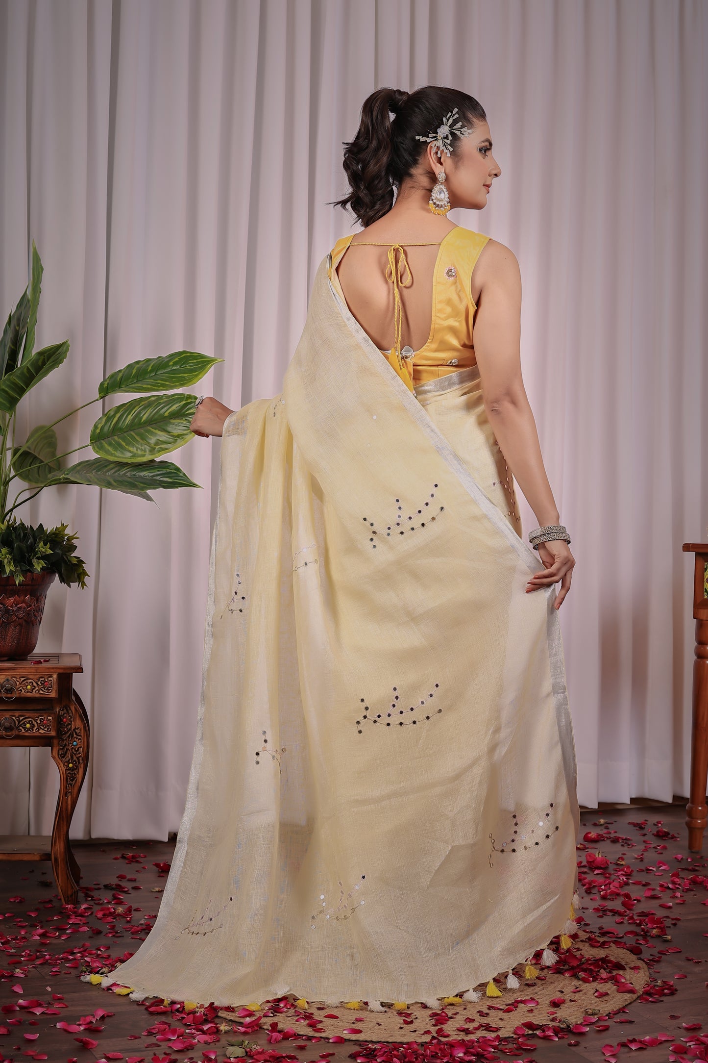S A N G A M || Pure Linen Saree