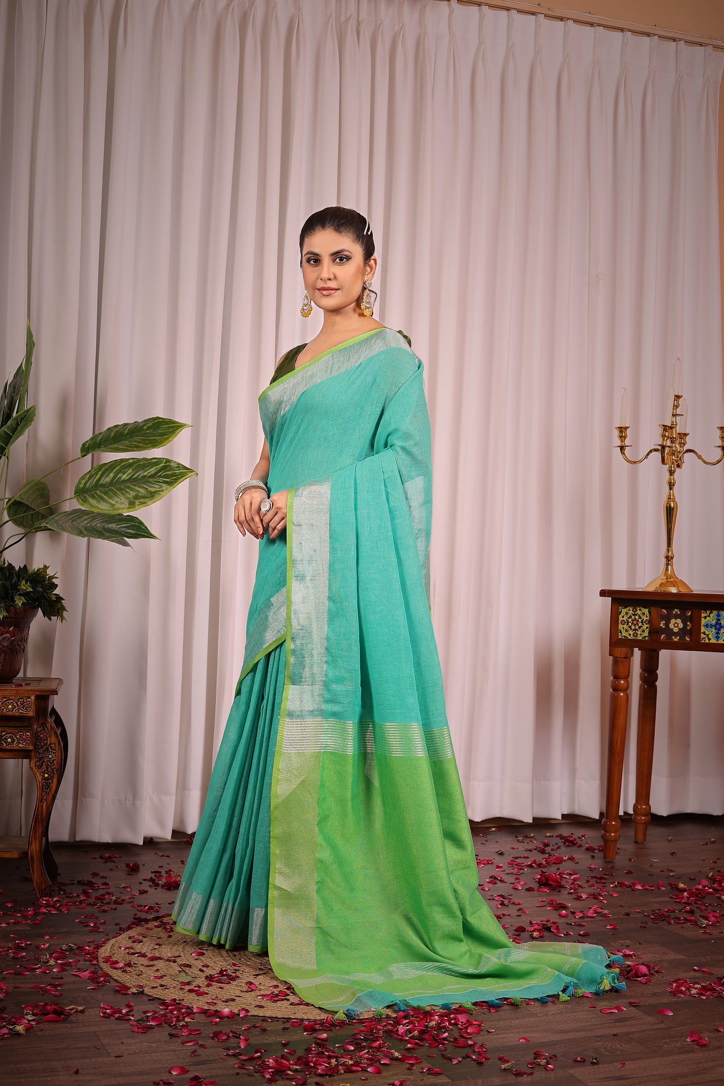 T A P T I || Pure Linen Saree
