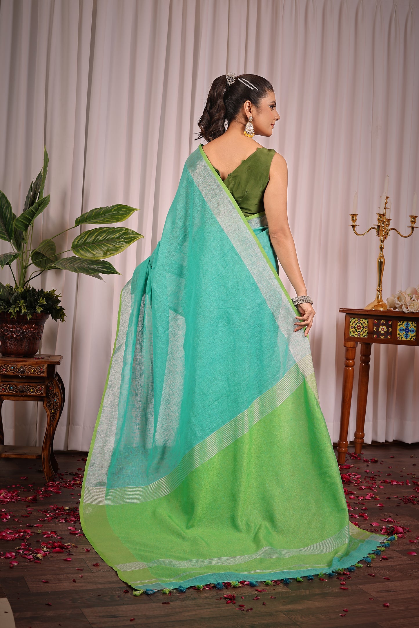 T A P T I || Pure Linen Saree
