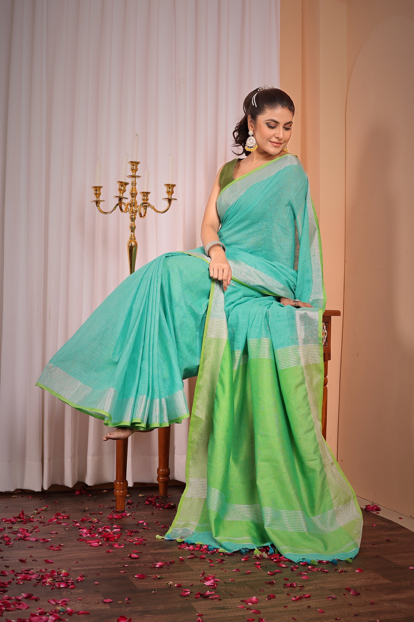 T A P T I || Pure Linen Saree