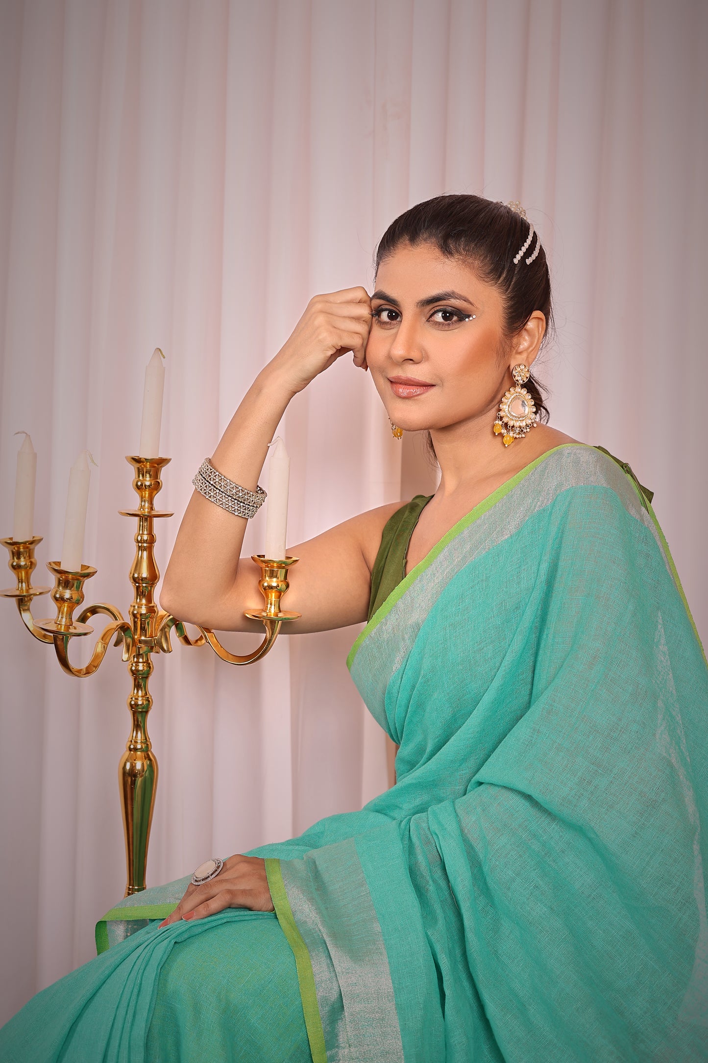 T A P T I || Pure Linen Saree