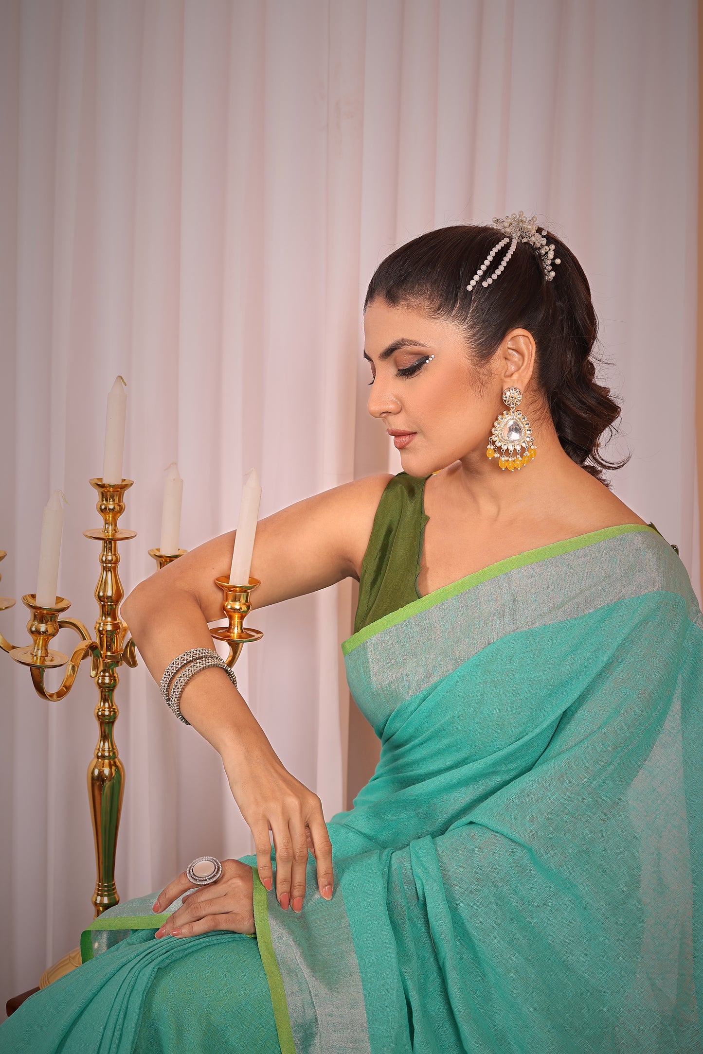 T A P T I || Pure Linen Saree