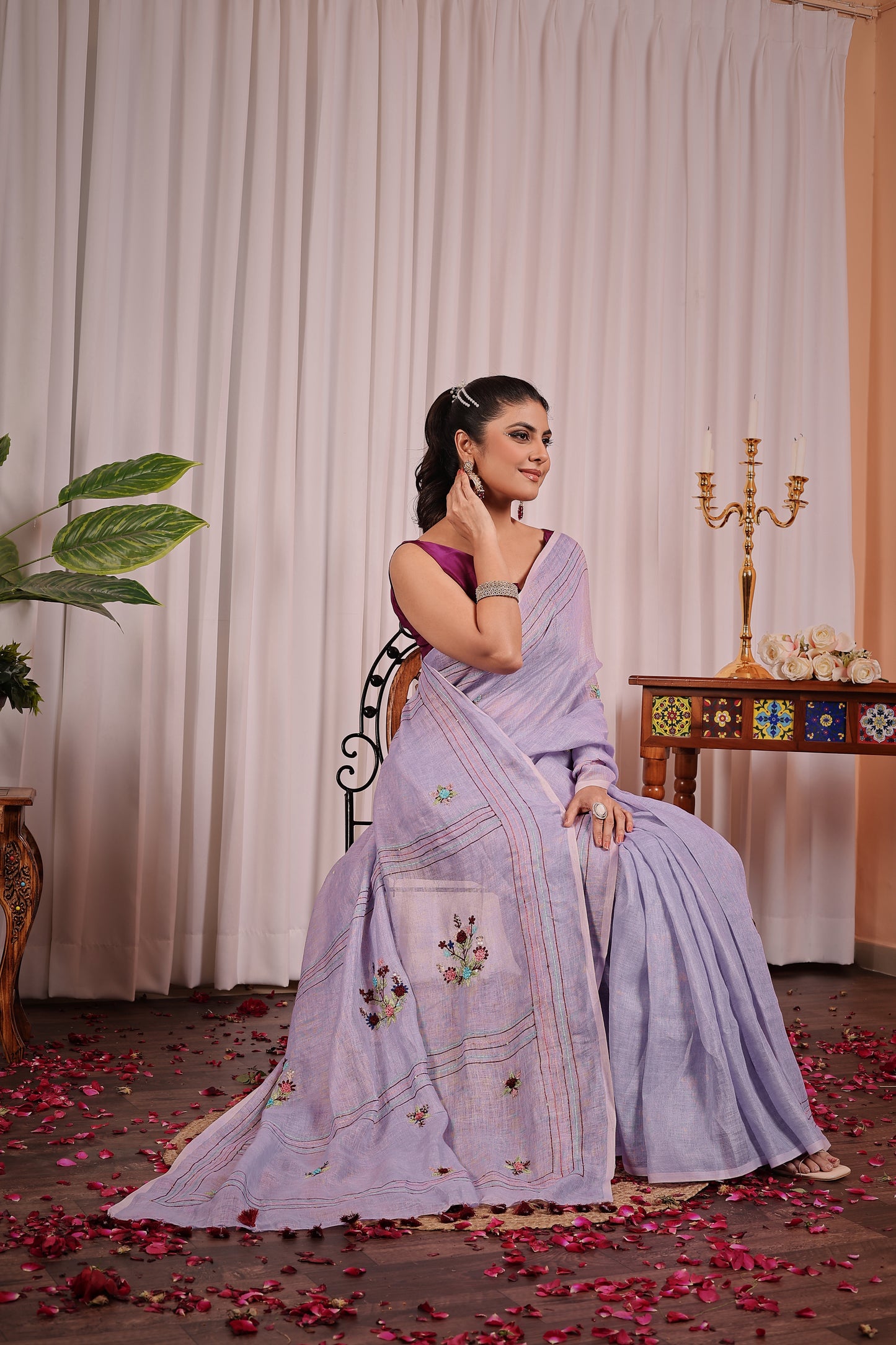 R A A V E E || Pure Linen Saree