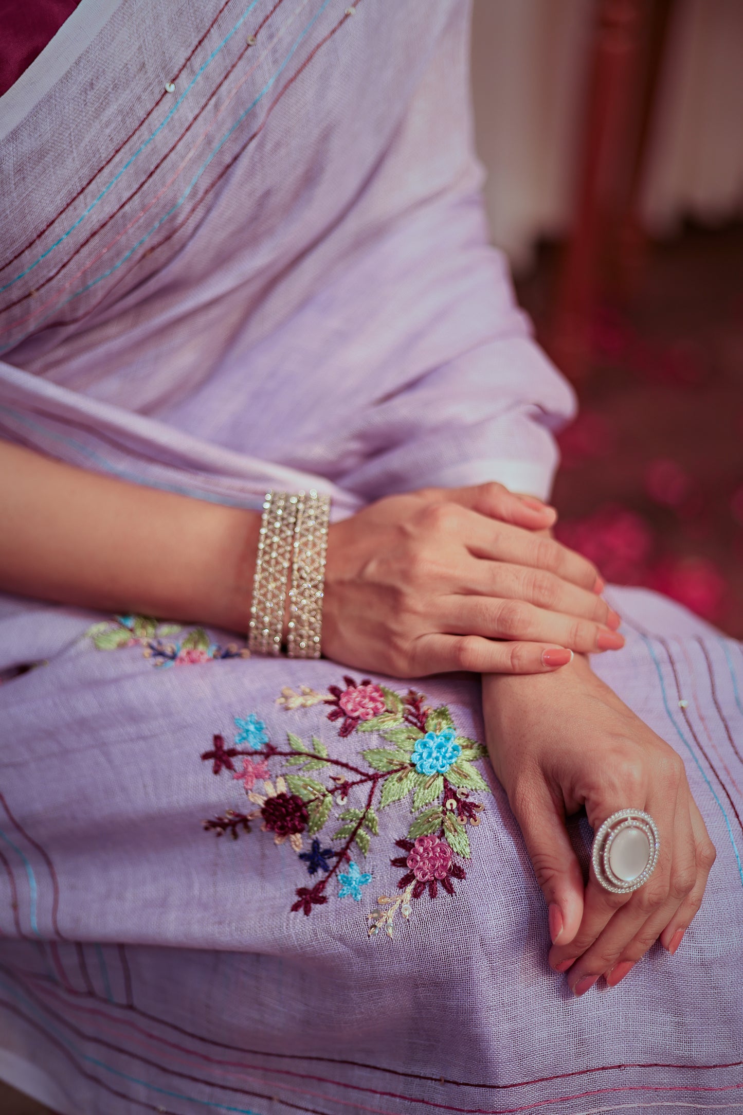 R A A V E E || Pure Linen Saree