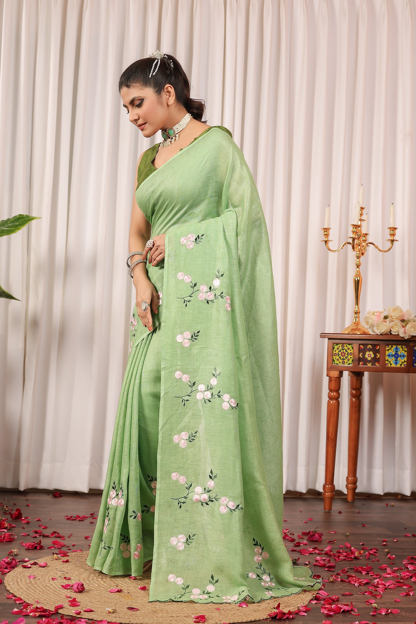 B R I N D A || Pure Linen Sree