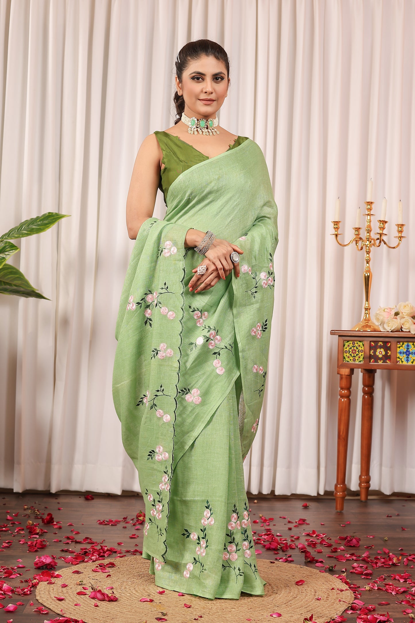 B R I N D A || Pure Linen Sree