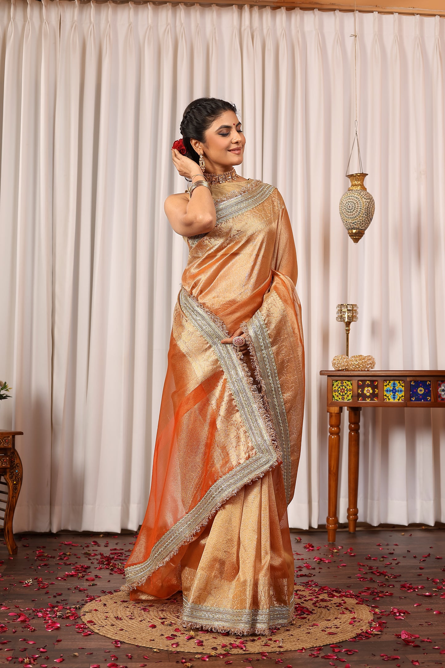 Y A S H O D H A || Banarasee Tissue Saree with Kiran Lace