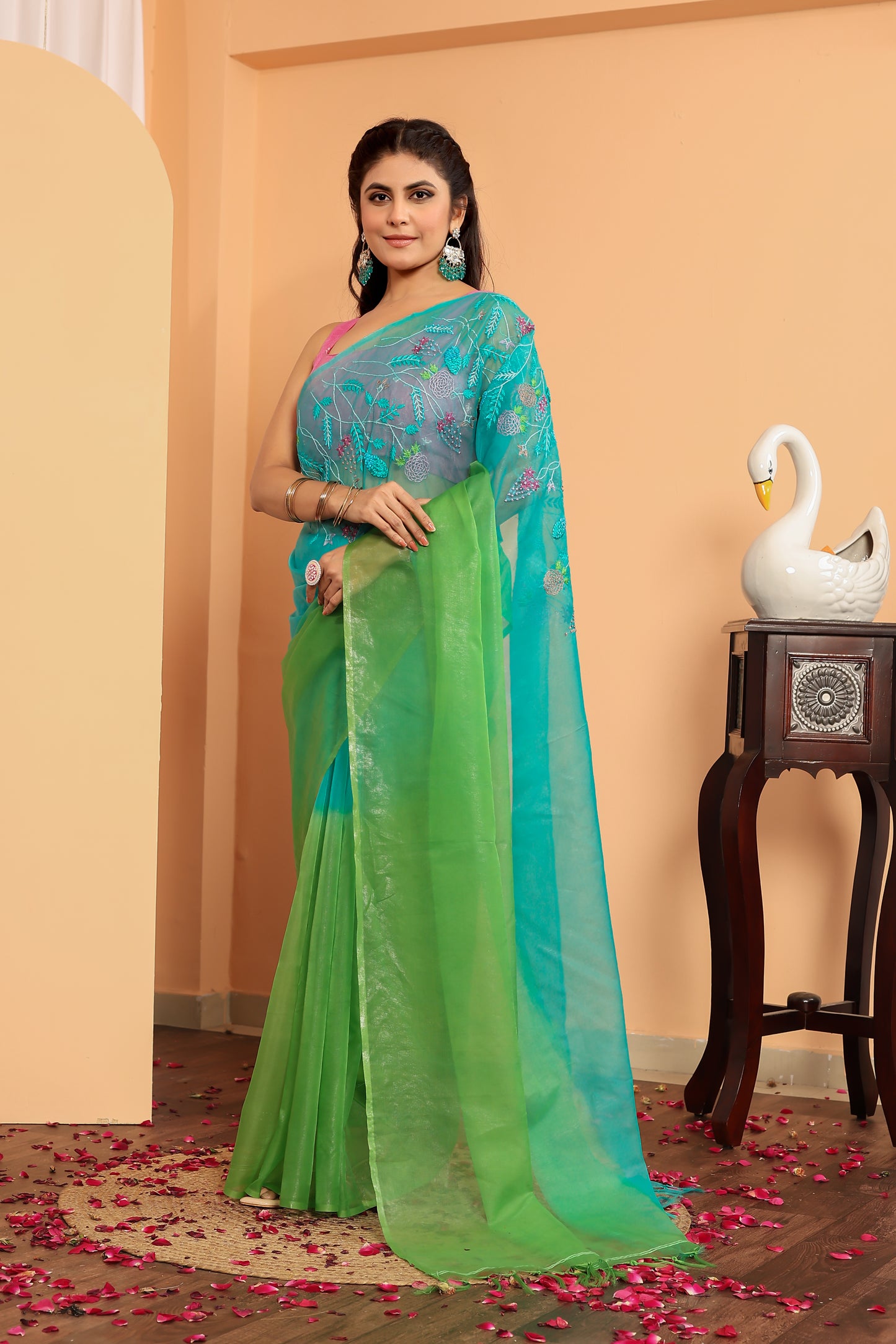 C H A N D N I || Organza saree