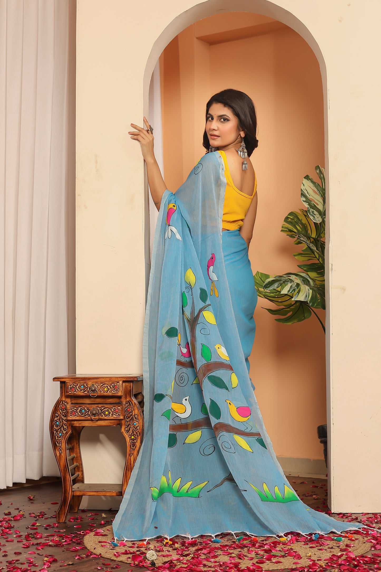 K E S A R || Mull Cotton Saree with Hand Paint