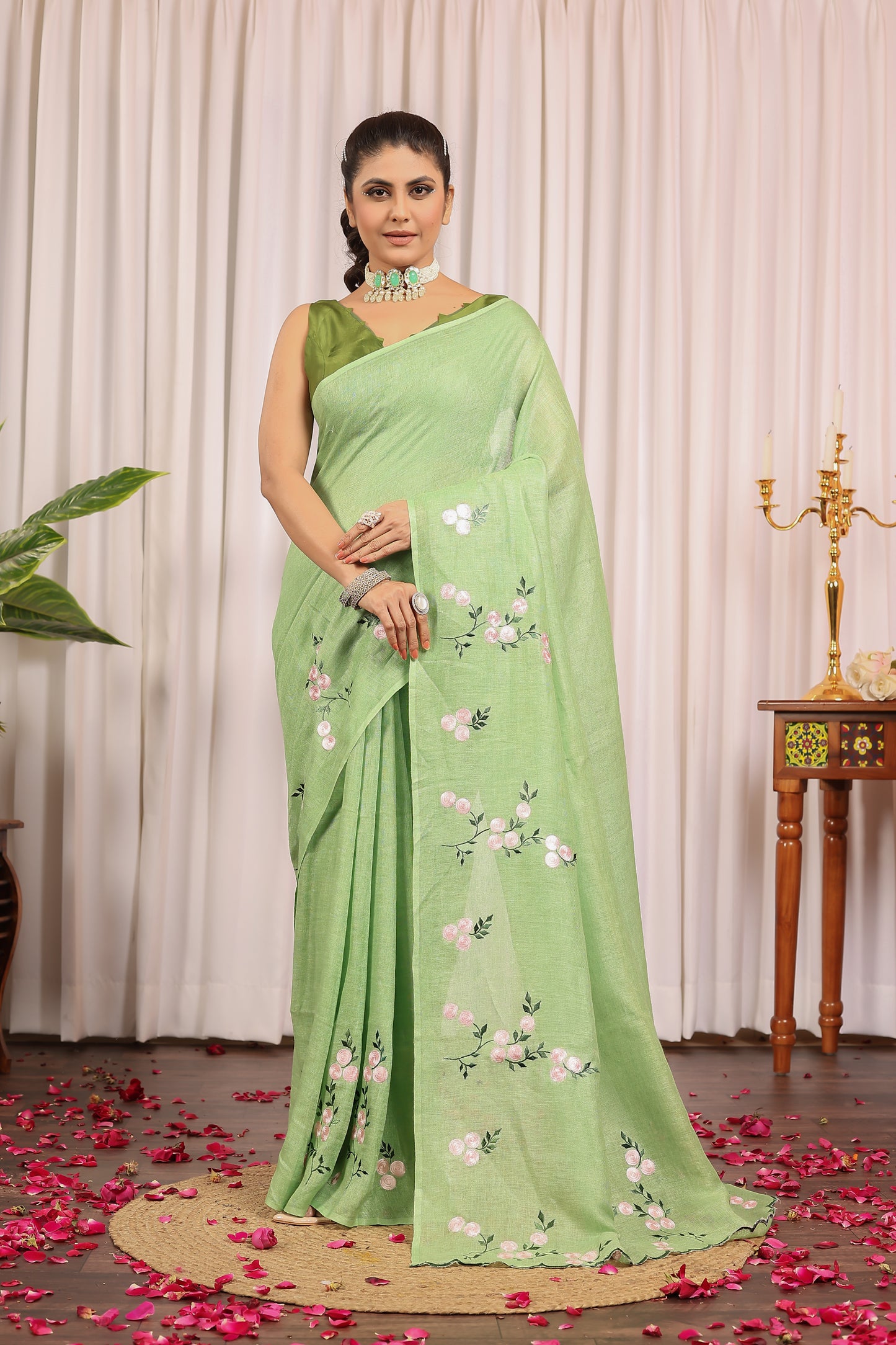 B R I N D A || Pure Linen Sree
