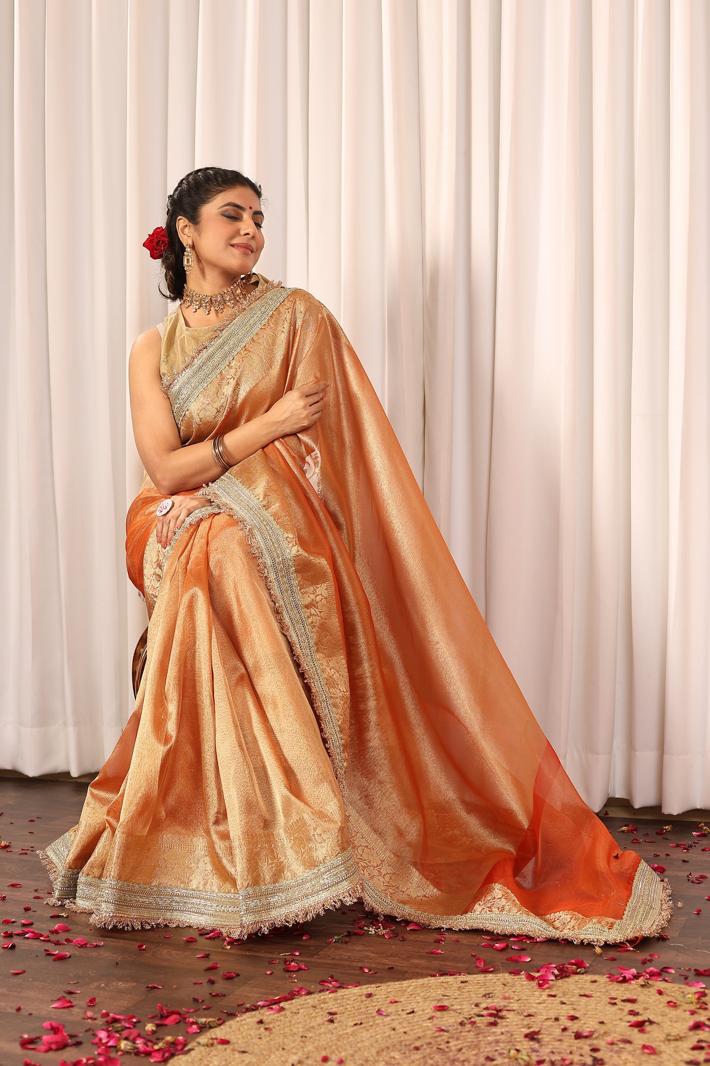 Y A S H O D H A || Banarasee Tissue Saree with Kiran Lace