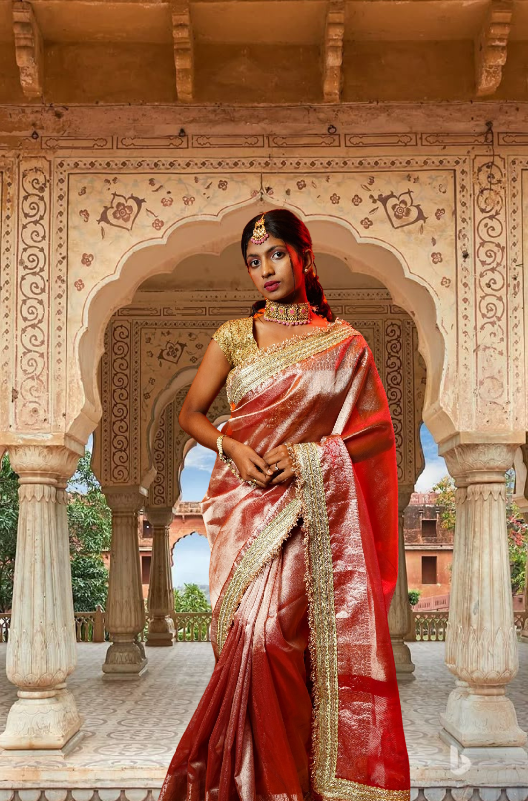 S U B H A D R A || Banarasee Tissue saree with Kiran Lace