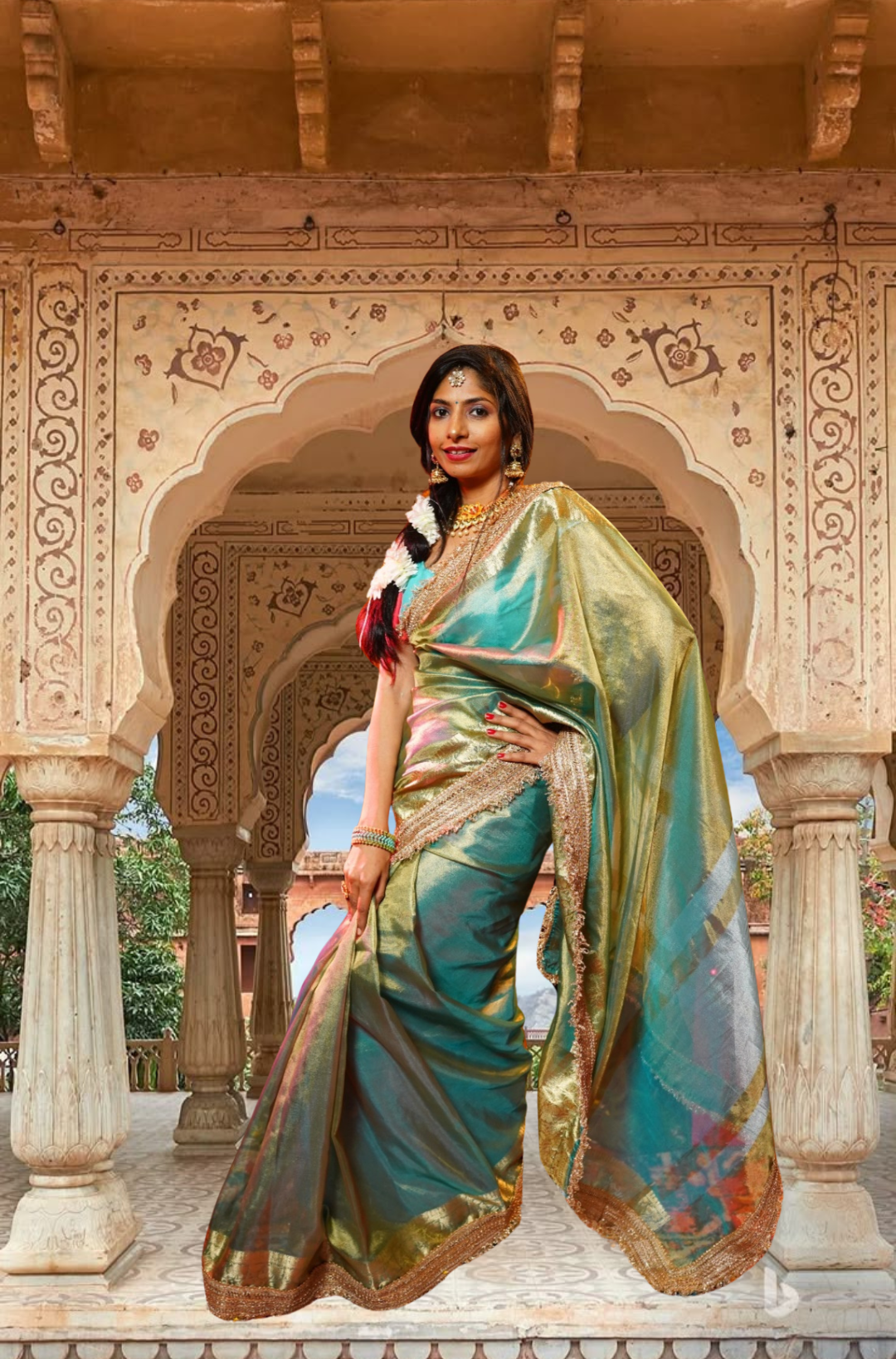 S A T I || Banarasee Tissue Saree with Kiran Lace