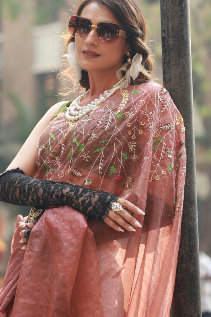 V A M I K A || Organza hand embroider Saree