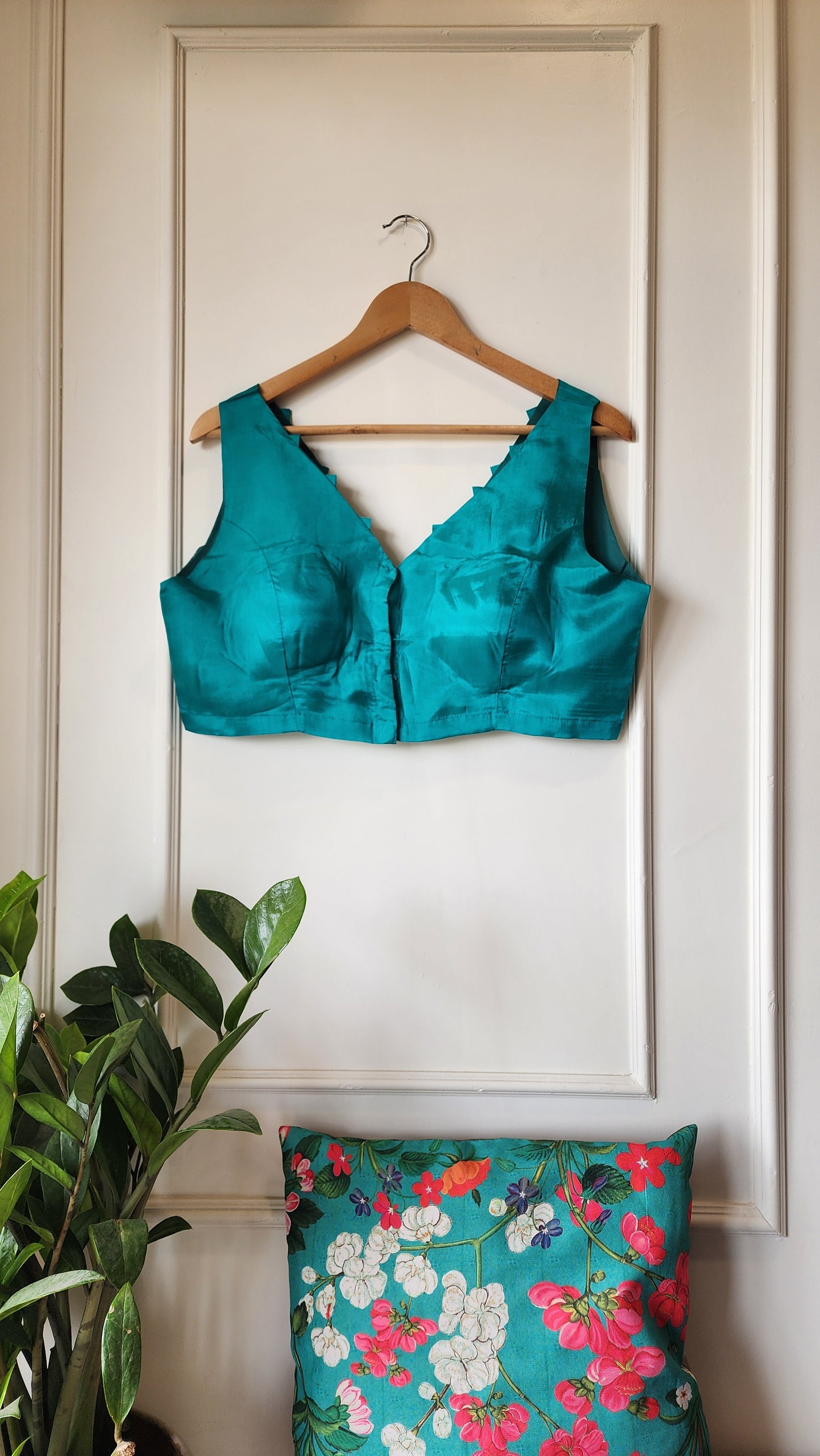 Plain Blue || Cotton Silk Blouse