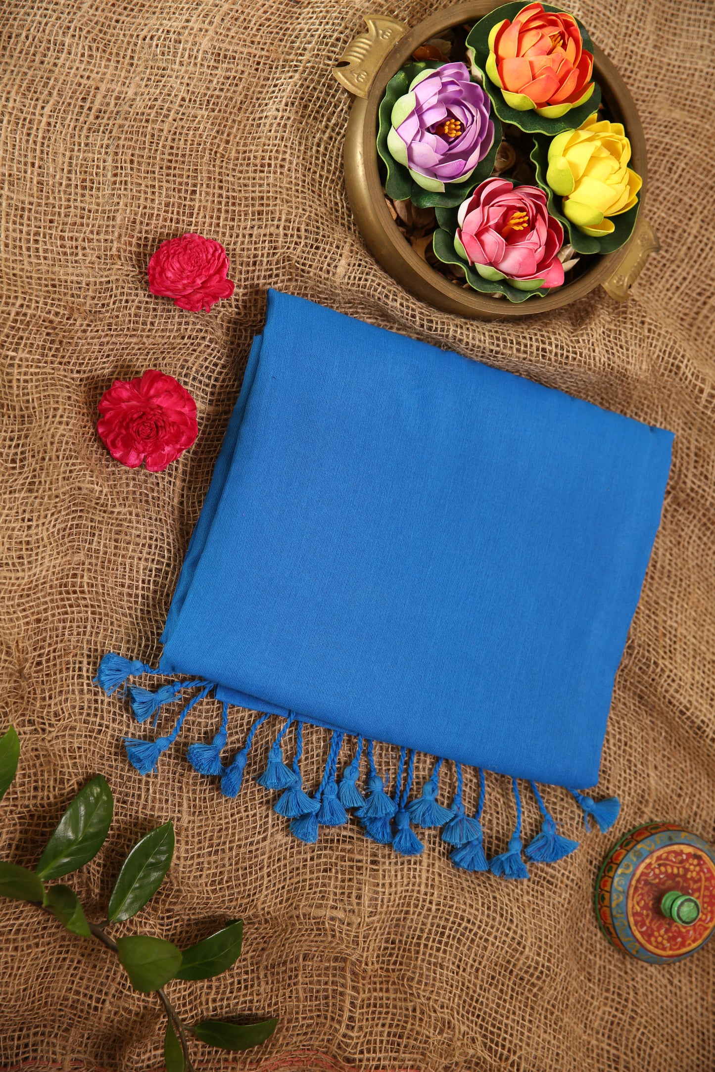COTTON SAREE with MULTICOLOUR BLOUSE