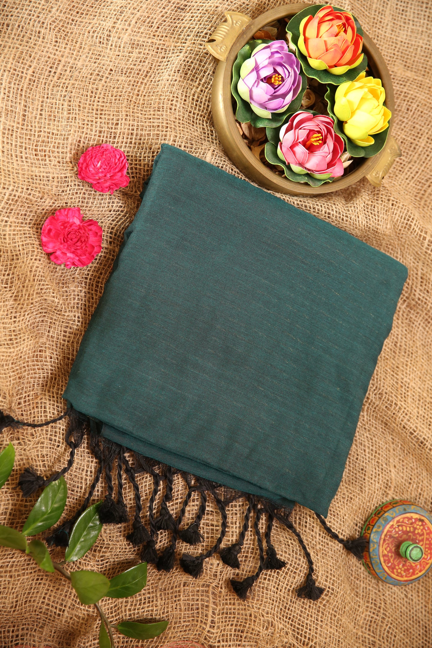 COTTON SAREE with MULTICOLOUR BLOUSE