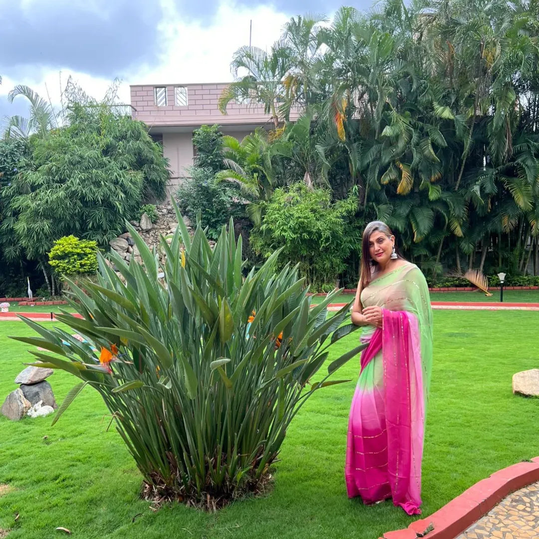 D H A T R I || Pure Chiffon saree