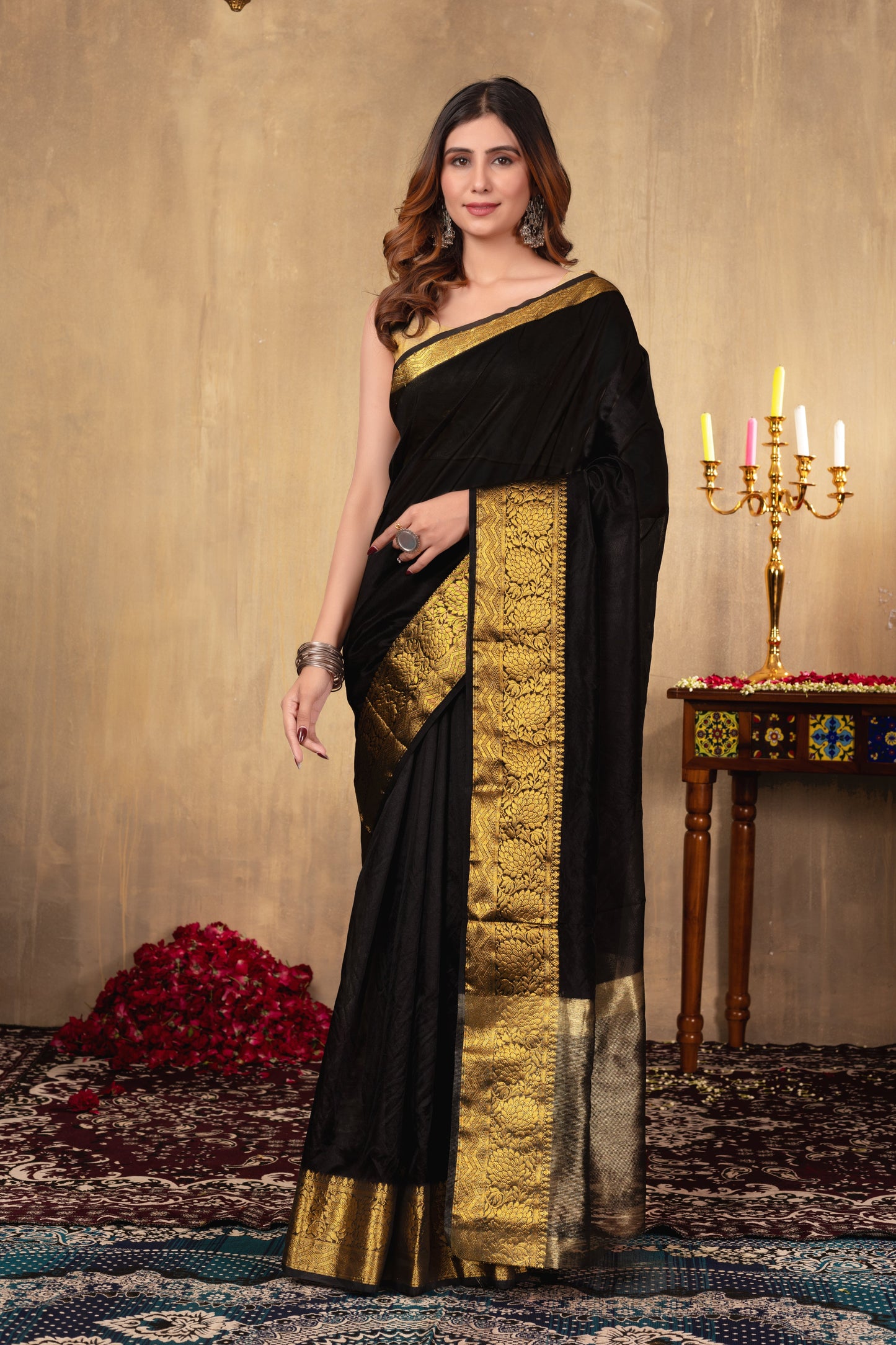 R O H I N I || Organza Tissue Saree with Zari Border