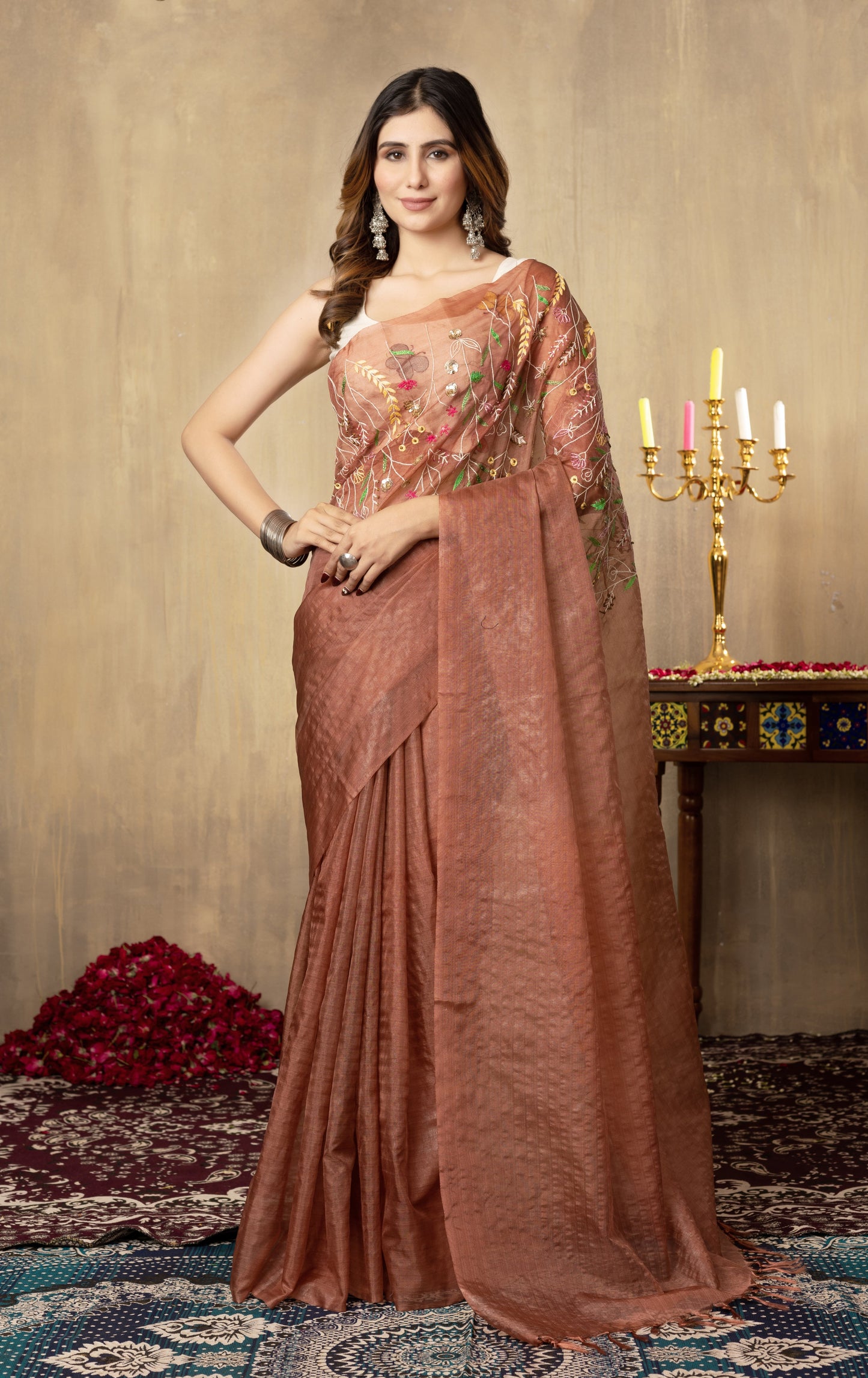 V A M I K A || Organza hand embroider Saree