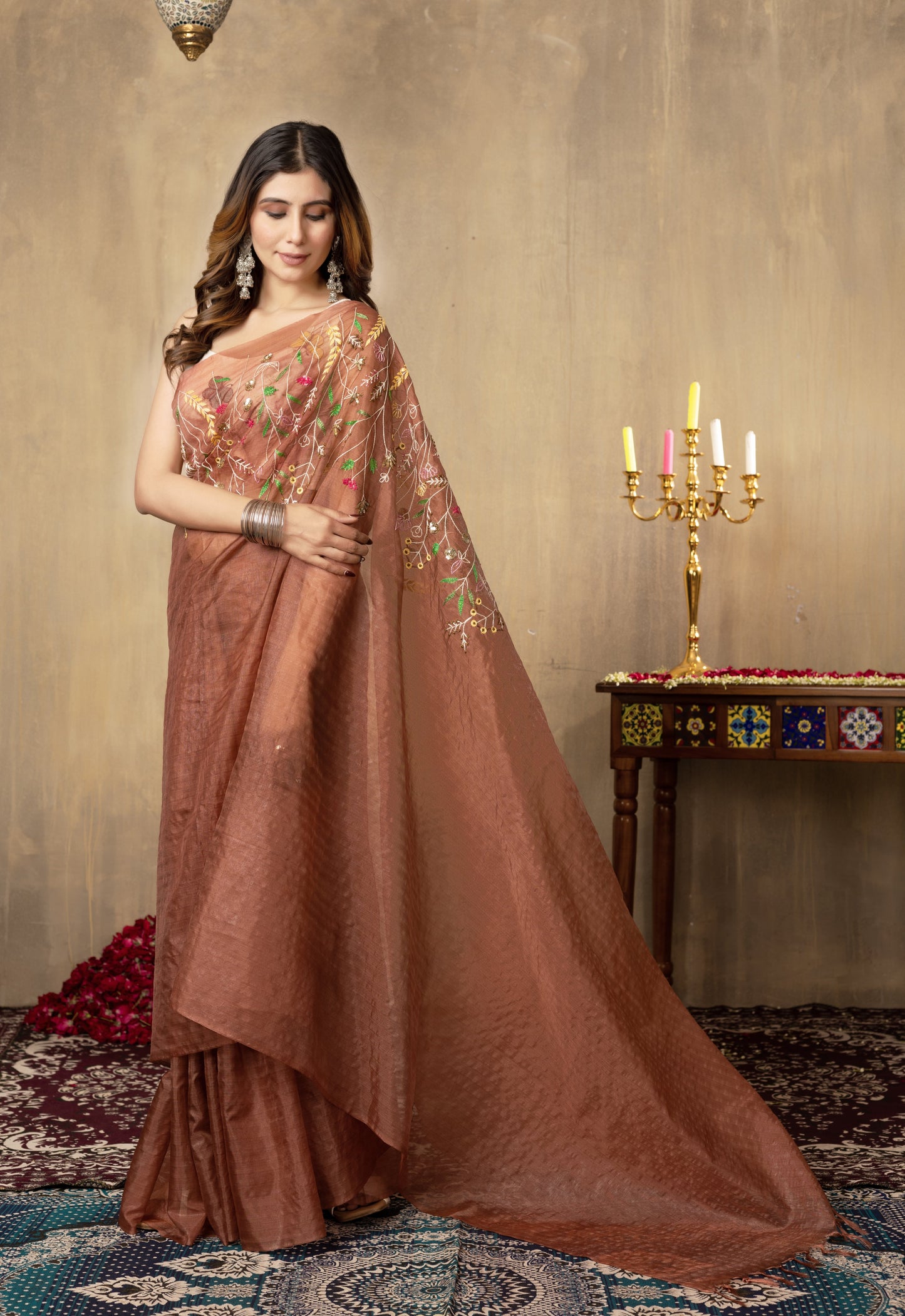 V A M I K A || Organza hand embroider Saree
