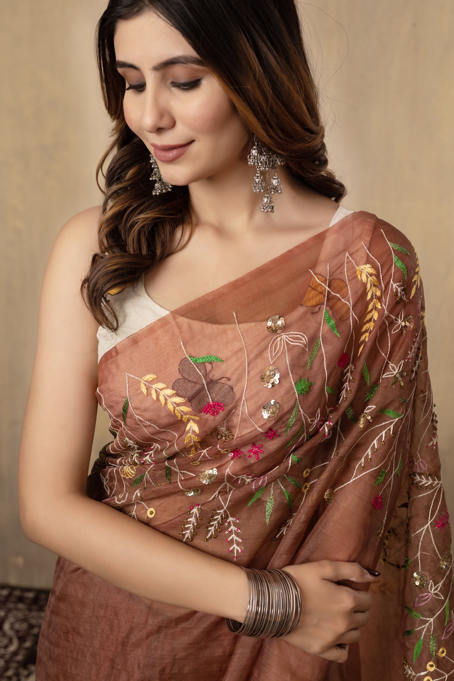 V A M I K A || Organza hand embroider Saree