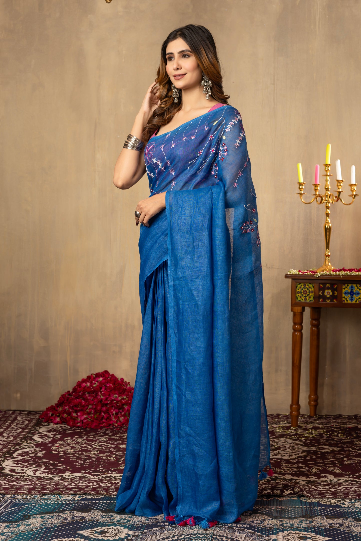 S H I P R A || Pure Linen Saree