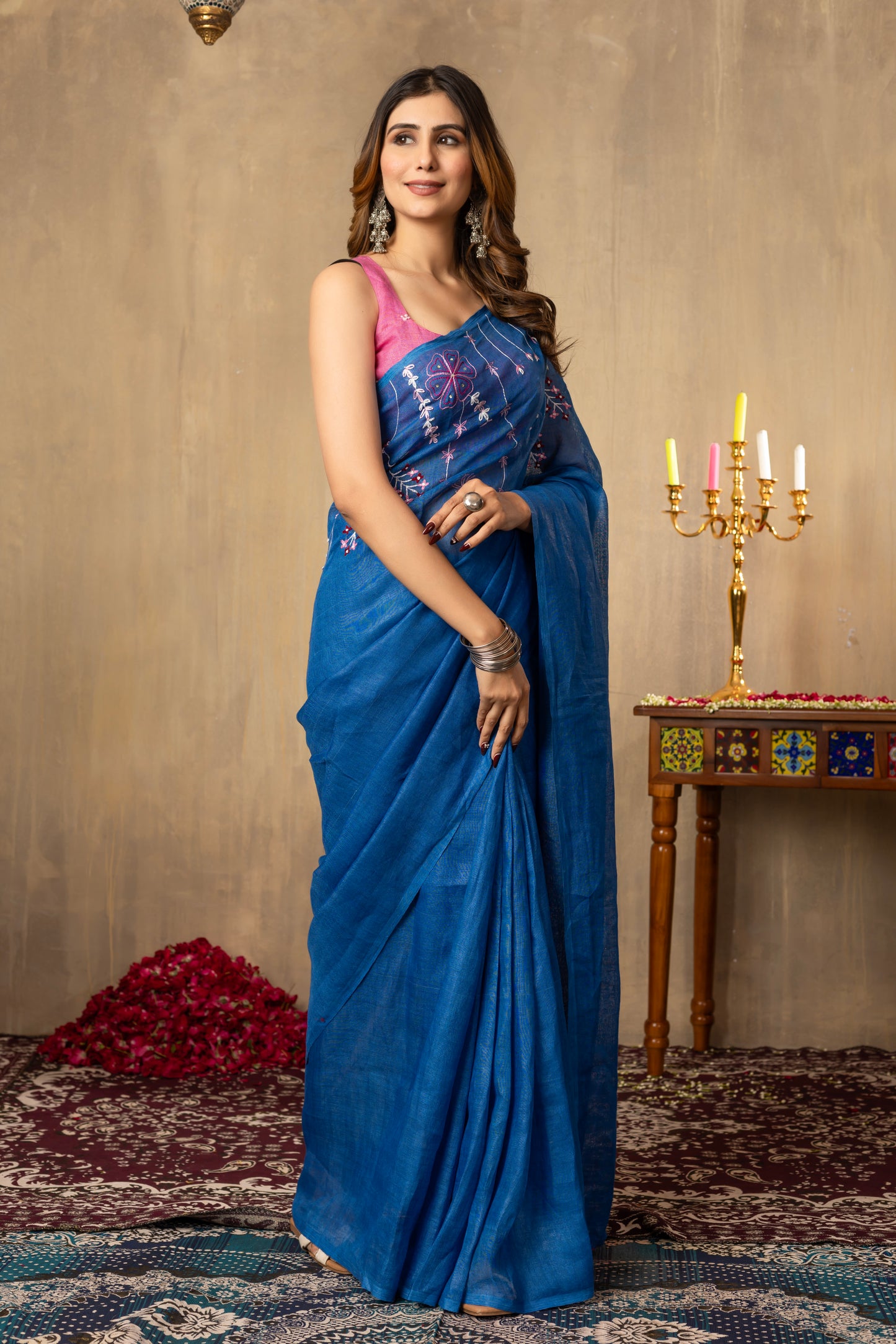 S H I P R A || Pure Linen Saree