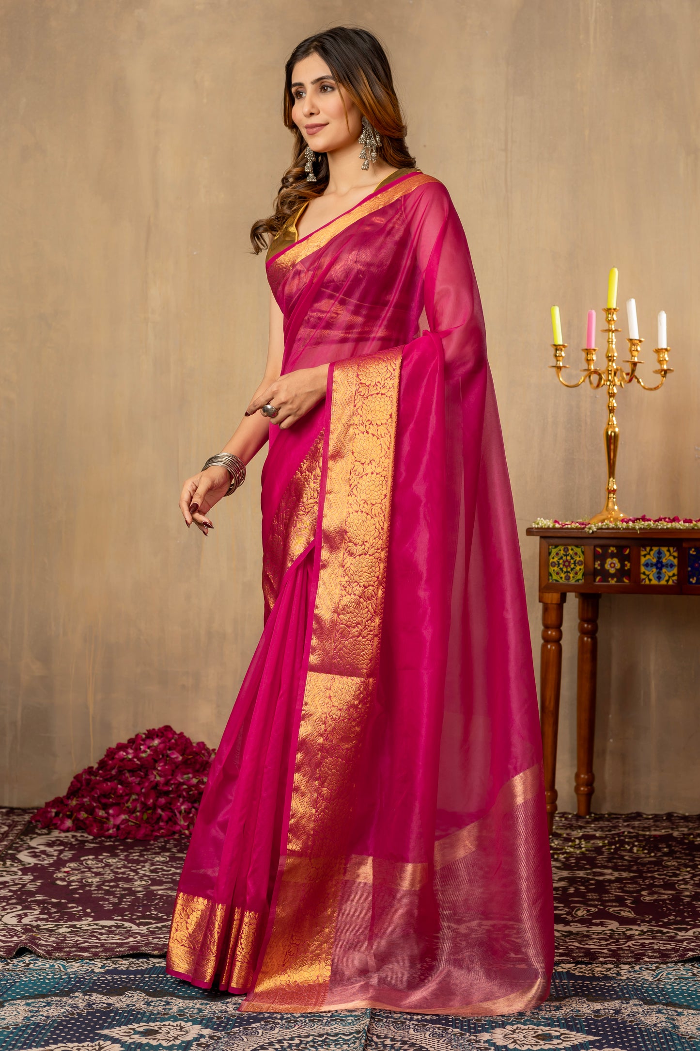 S H E F A L I || Organza Tissue saree with Zari Border