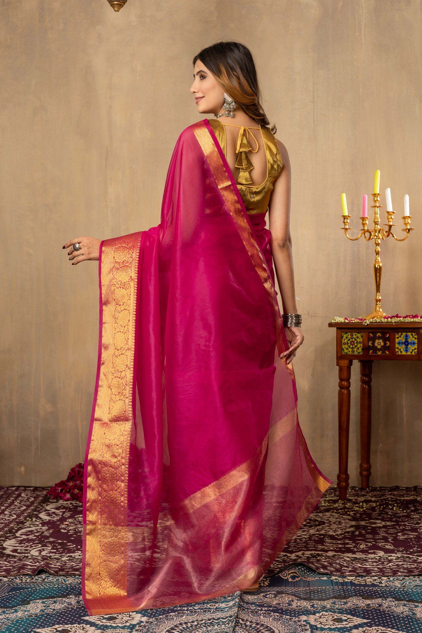 S H E F A L I || Organza Tissue saree with Zari Border