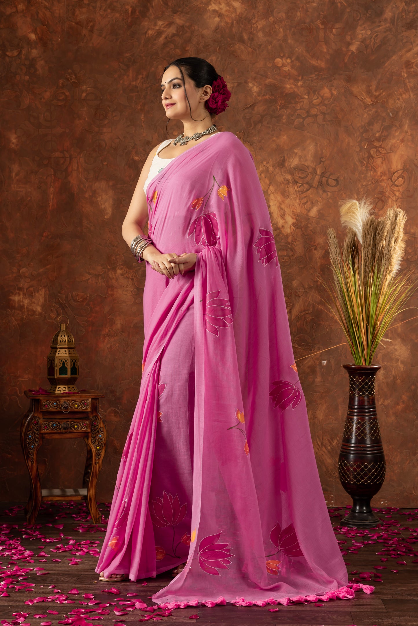 K A M A L A || Mull Cotton Saree with Hand Paint