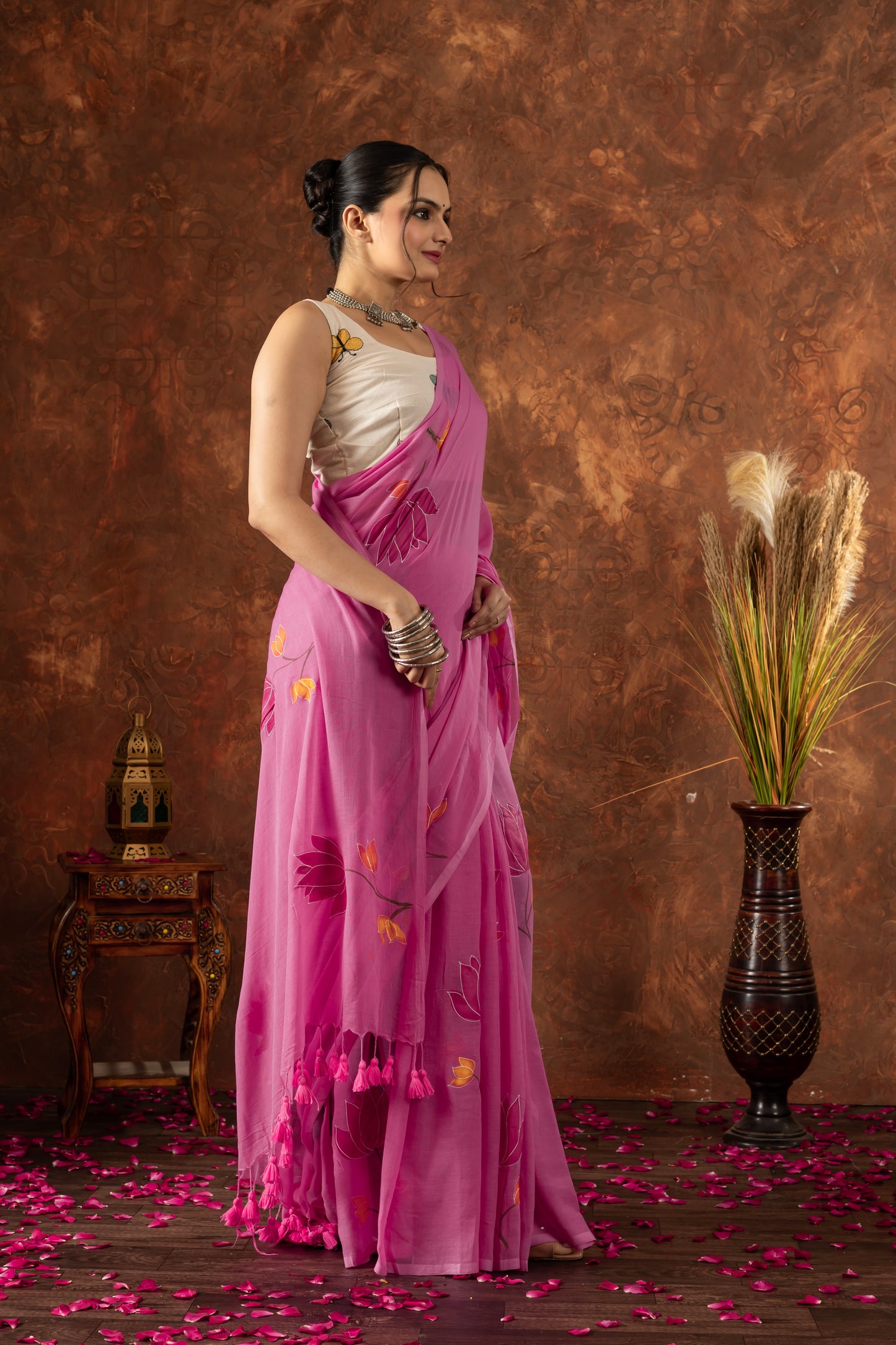 K A M A L A || Mull Cotton Saree with Hand Paint