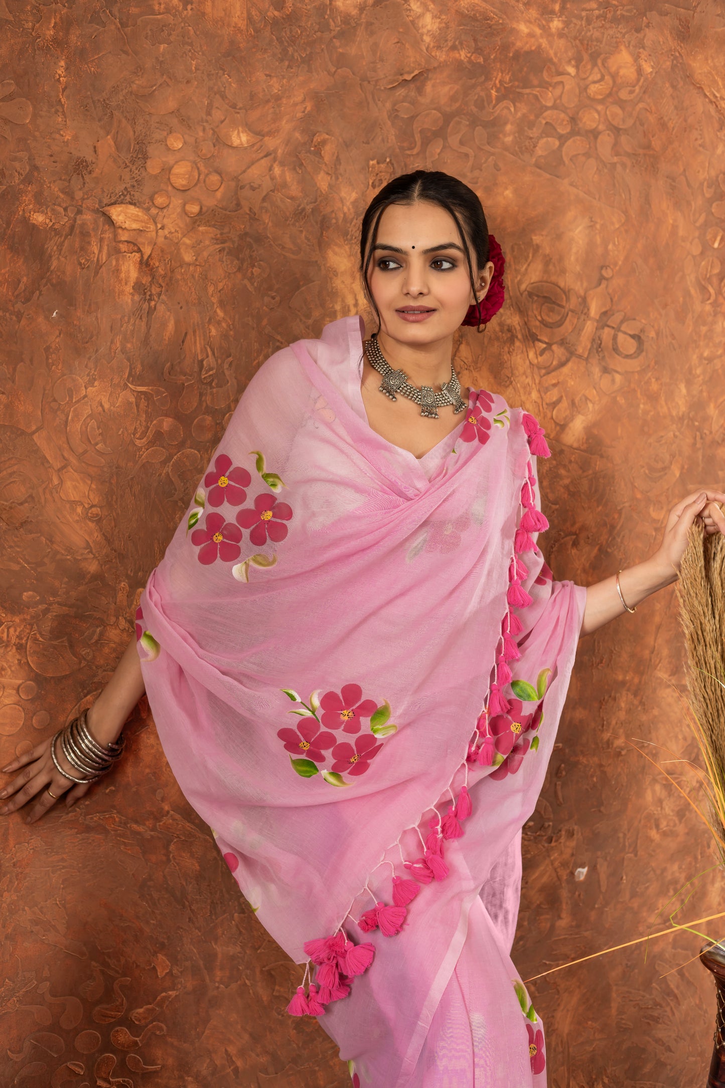 K U M U D I N I || Mull Cotton Saree with Hand Paint