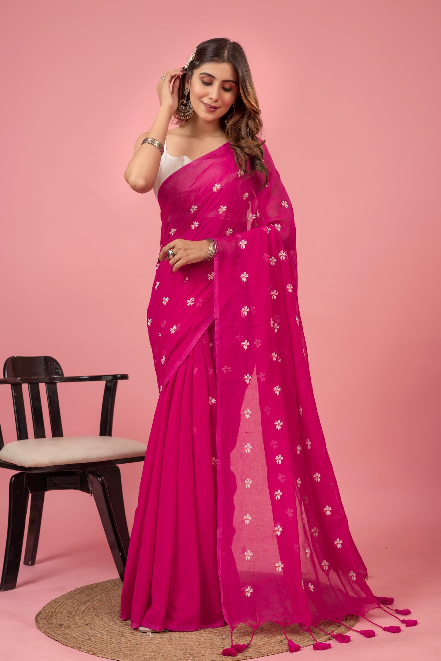 S H I U L I (PINK) || Mull Cotton Saree