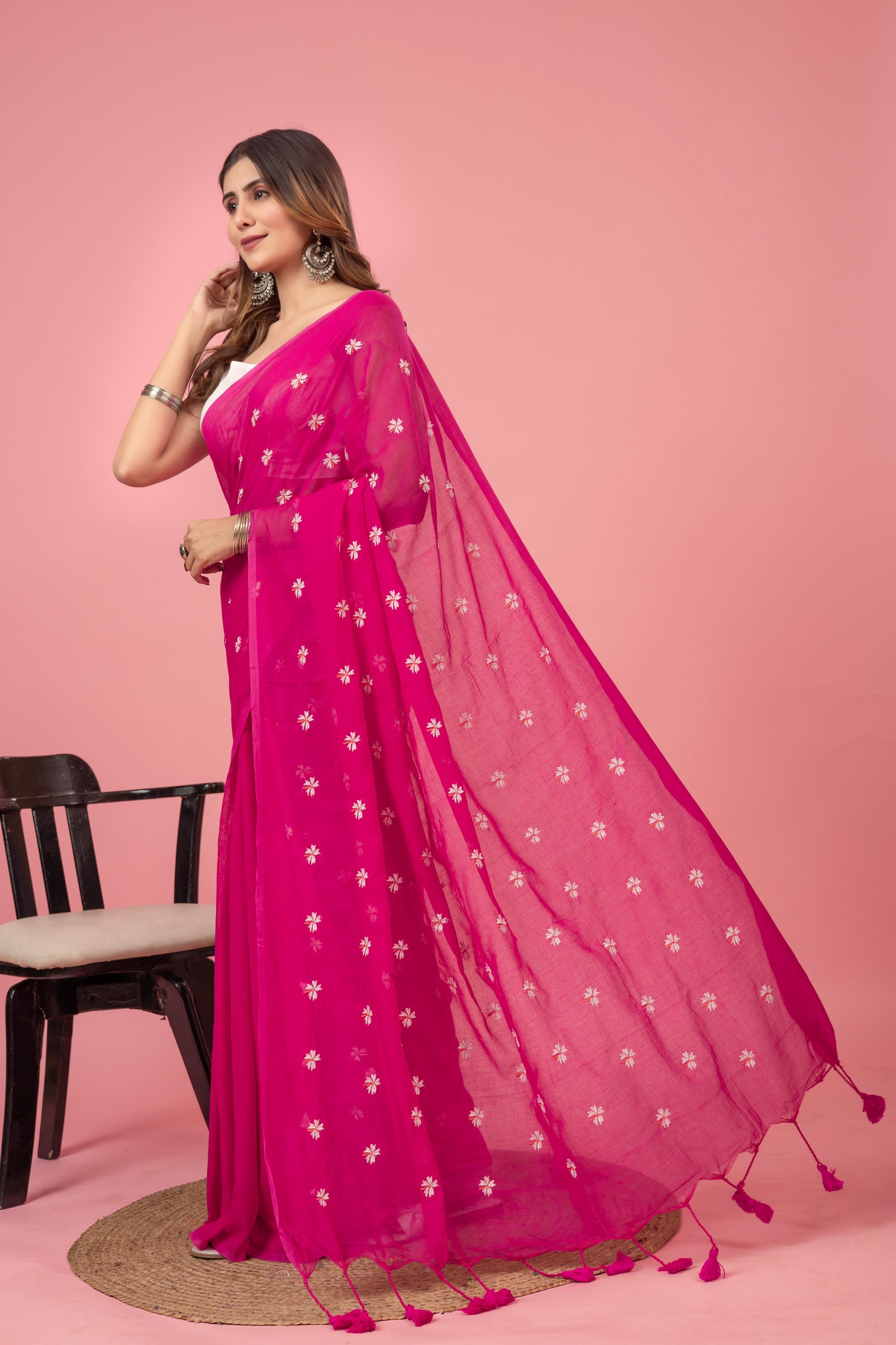S H I U L I (PINK) || Mull Cotton Saree