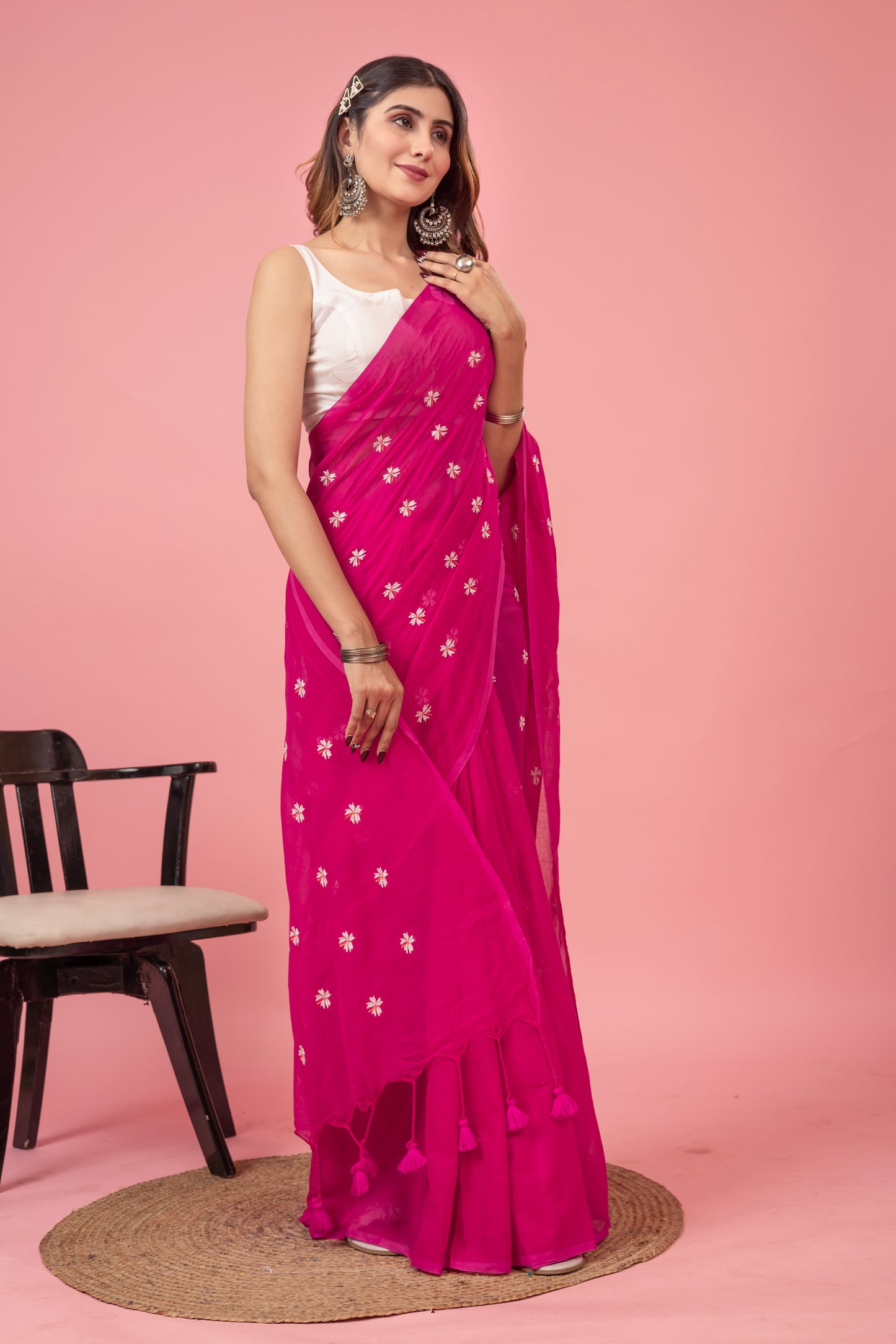 S H I U L I (PINK) || Mull Cotton Saree