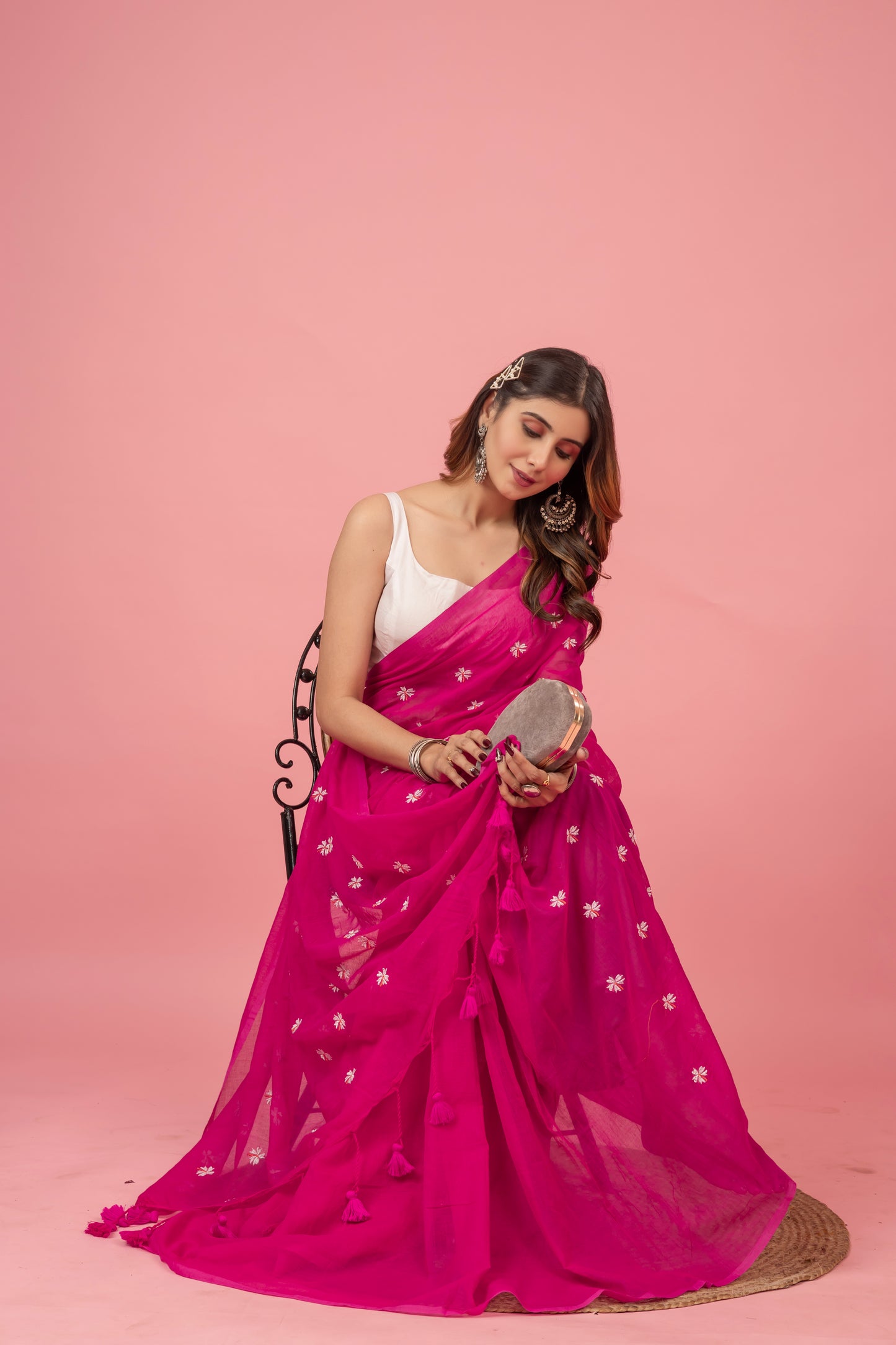 S H I U L I (PINK) || Mull Cotton Saree