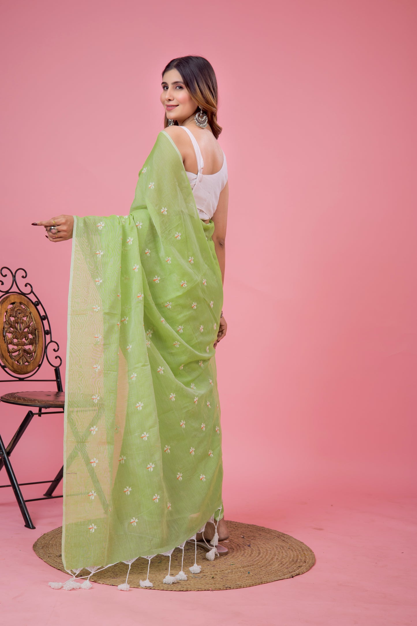 S H I U L I (LIGHT GREEN) || Mull Cotton Saree