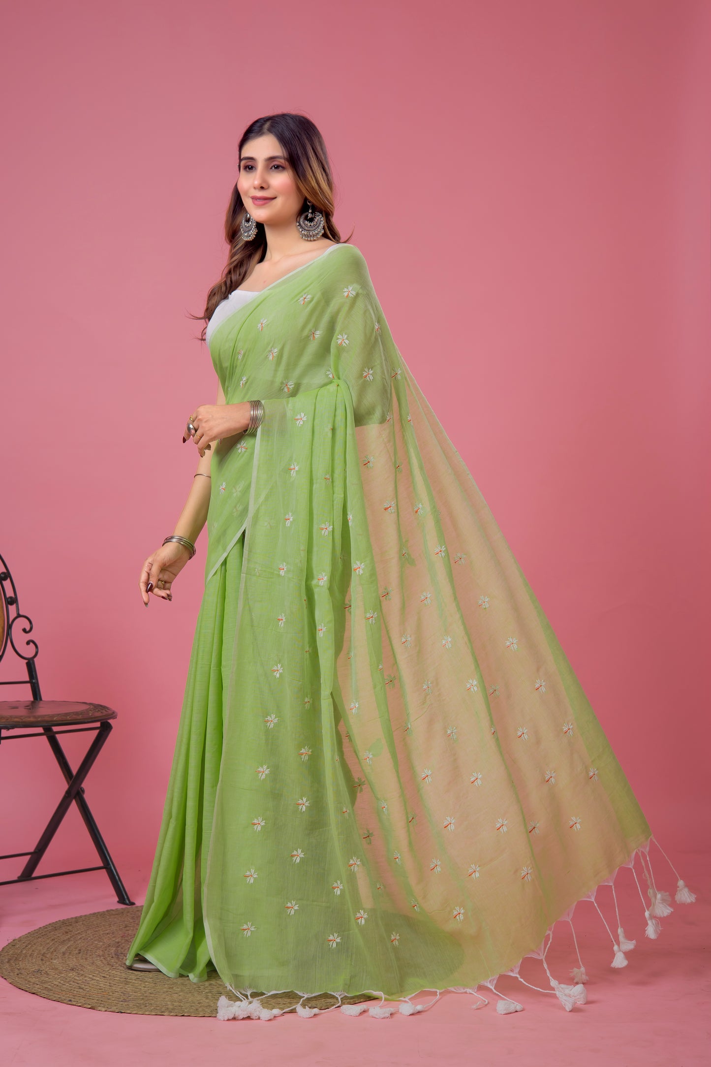 S H I U L I (LIGHT GREEN) || Mull Cotton Saree