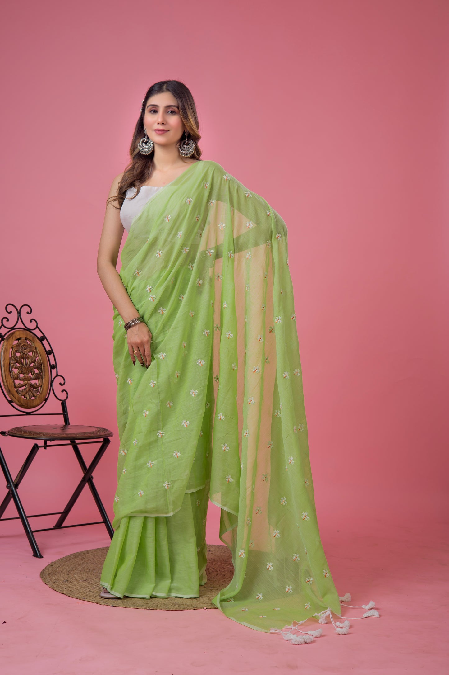 S H I U L I (LIGHT GREEN) || Mull Cotton Saree