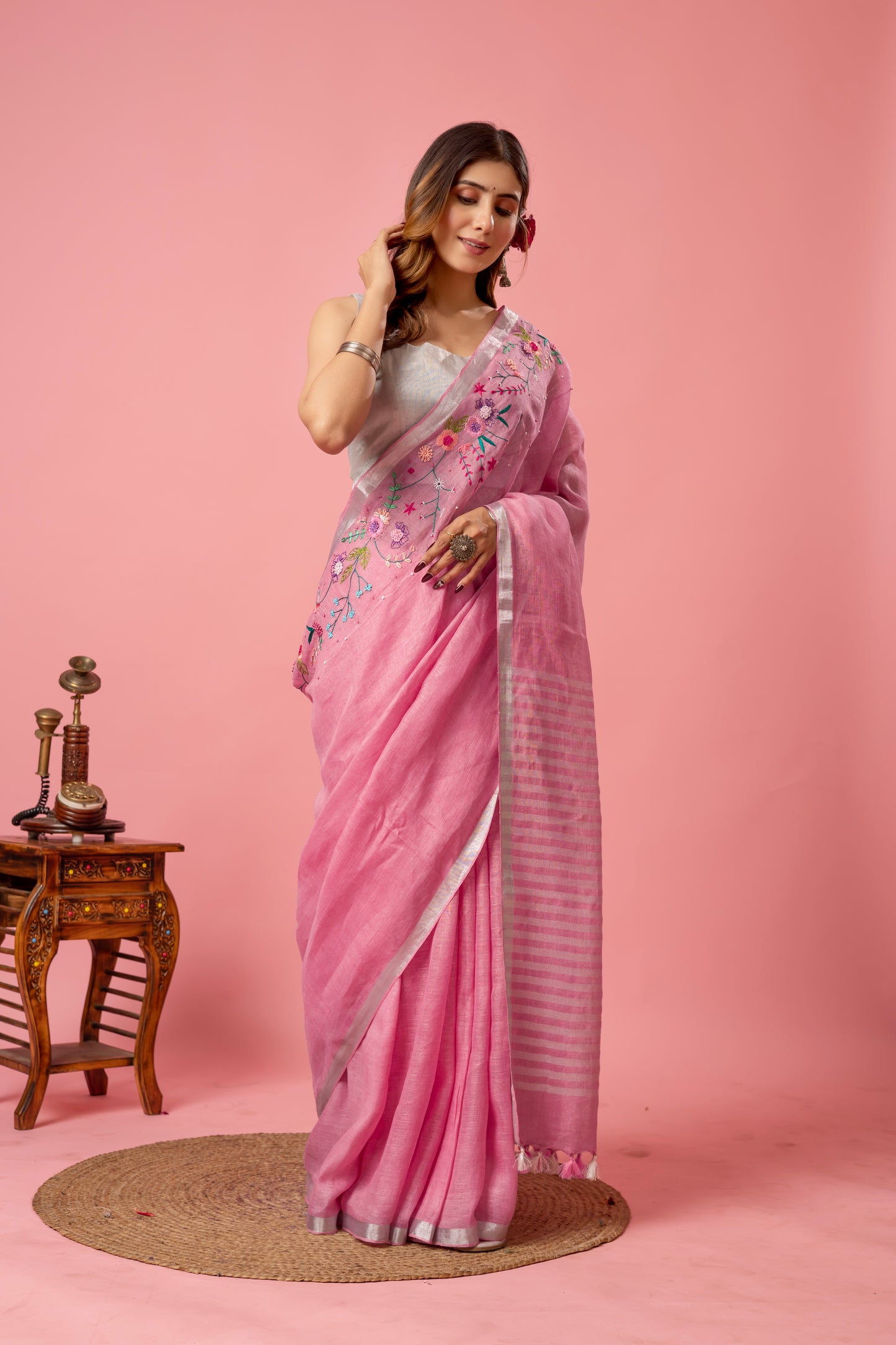 R A M B A || Pure linen saree